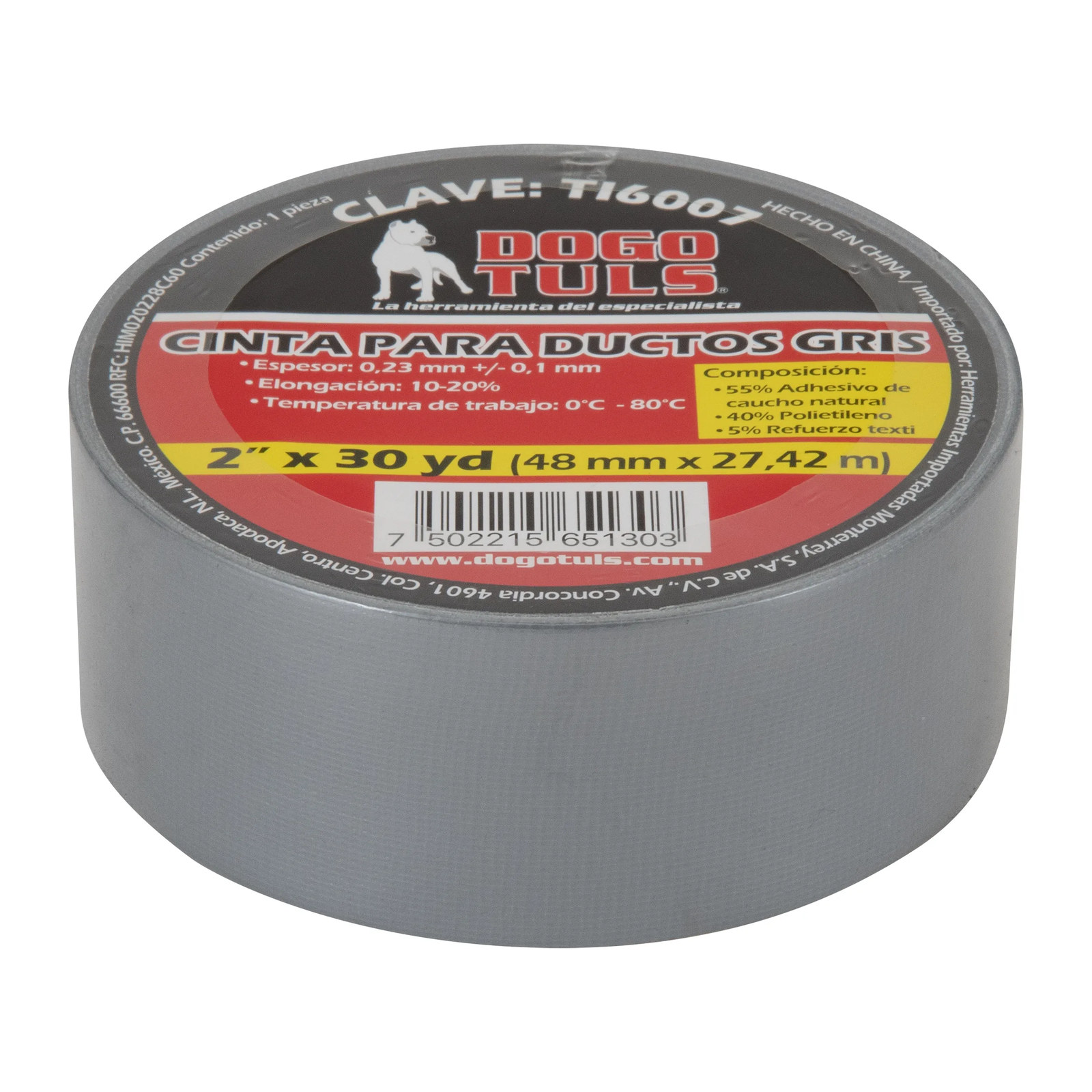 Cinta para Ductos Gris Dogotuls 2" x 30 yd - Imagen 3