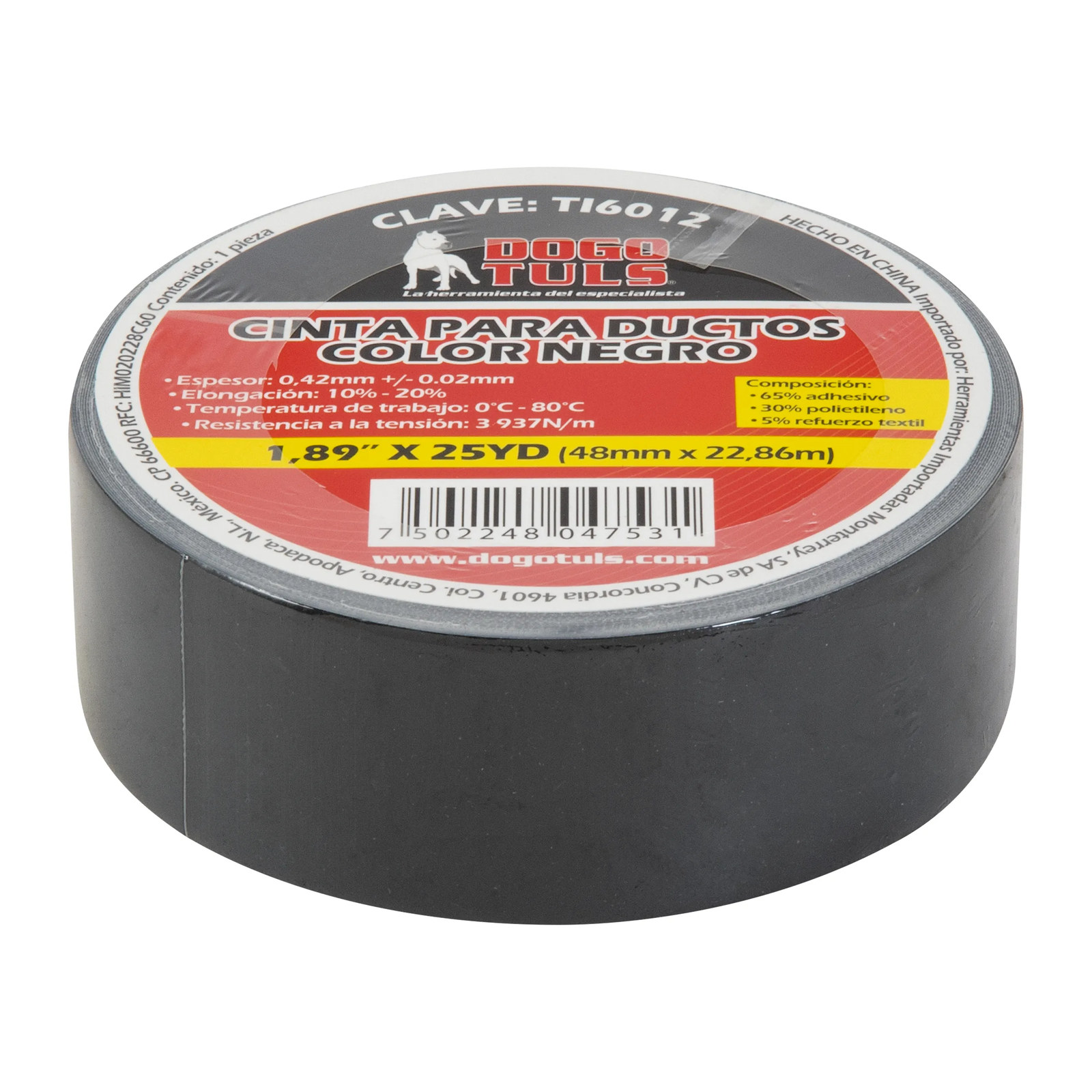 Cinta para Ductos Negra Dogotuls 2" x 25 yd - Imagen 3