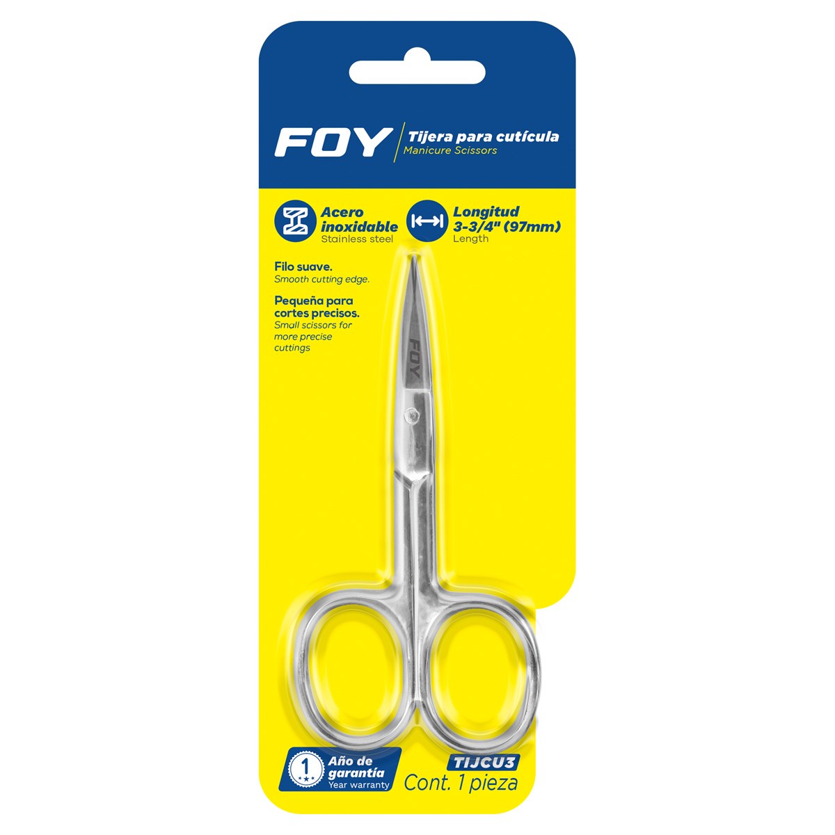 Tijeras para uñas 3-3/4" Foy - Imagen 2