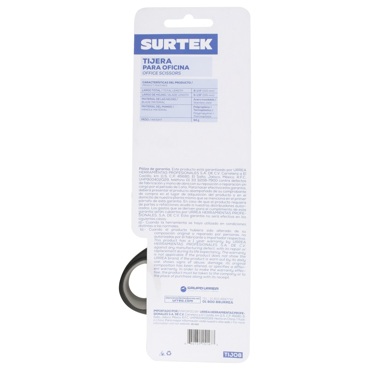 Tijeras para oficina 8-1/4" Surtek - Imagen 3