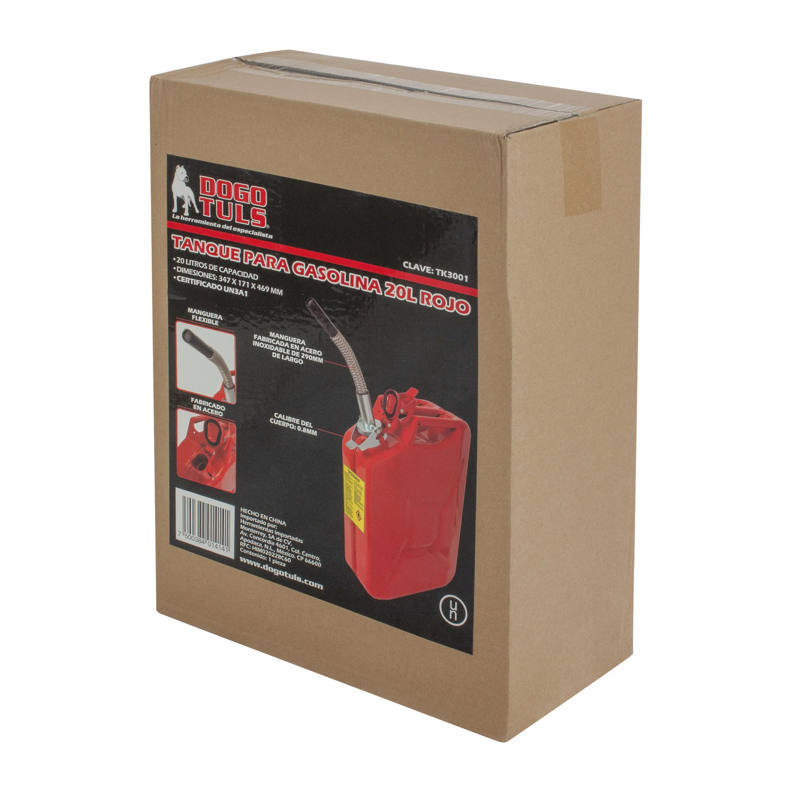 Tanque Dogotuls Rojo para Gasolina 20 L D1 - Imagen 2