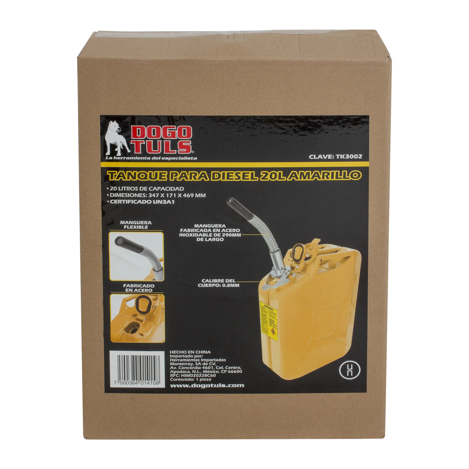 Tanque Dogotuls Amarillo para Diésel 20 L D1 - Imagen 2