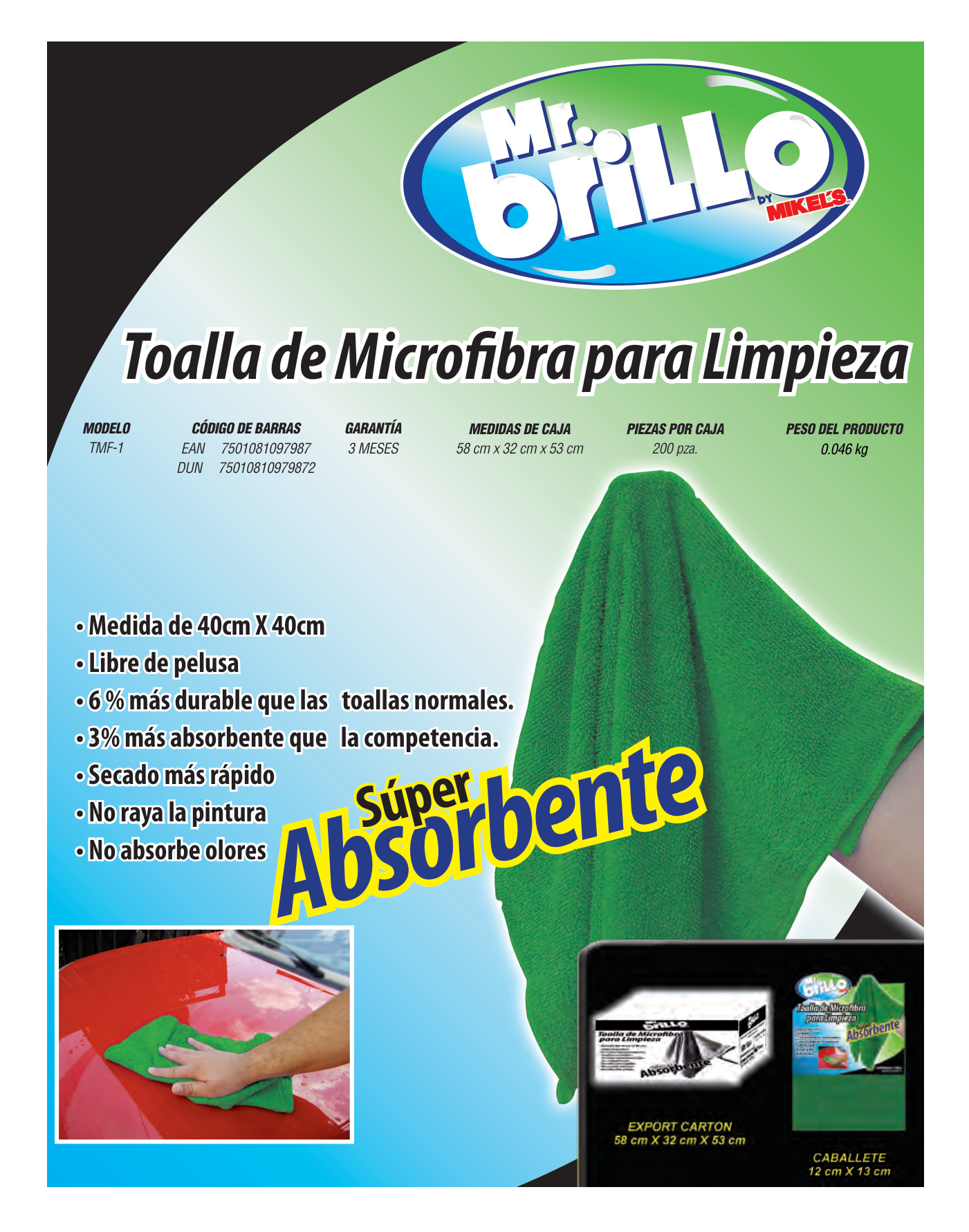 MR BRILLO TMF-1 Toalla de microfibra - Imagen 4