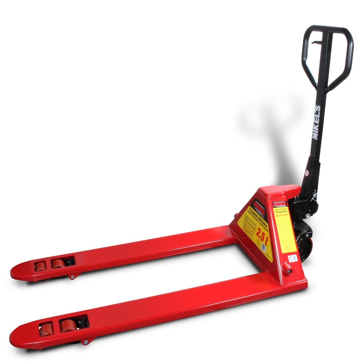 MIKELS TMK-2.5 Patín hidráulico transpaleta con ruedas de poliuretano sistema tándem (2.5 ton)