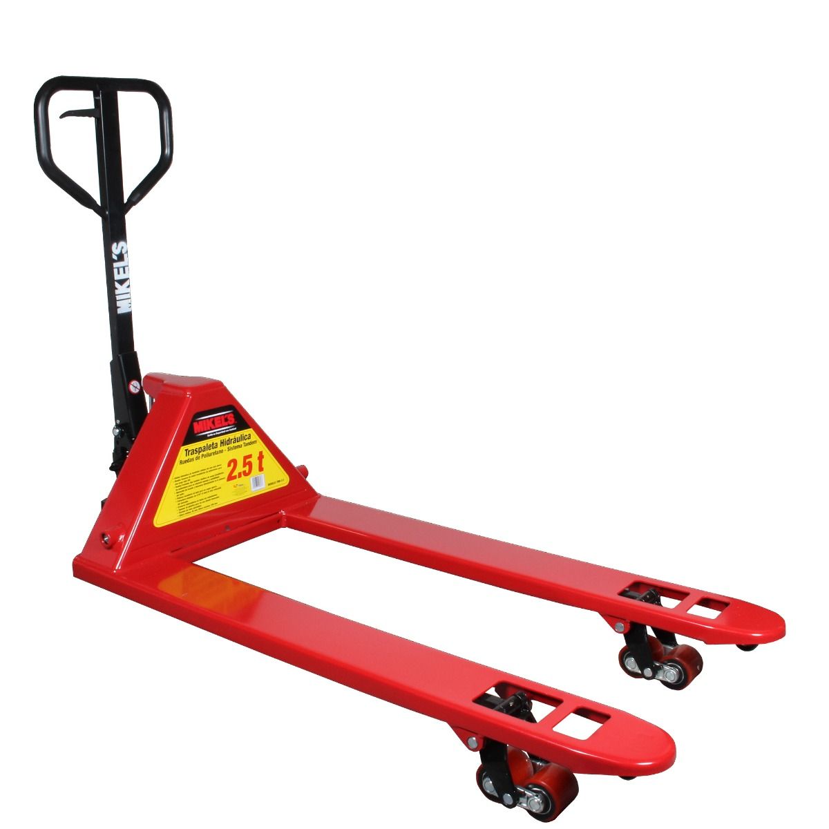 MIKELS TMK-2.5 Patín hidráulico transpaleta con ruedas de poliuretano sistema tándem (2.5 ton) - Imagen 2