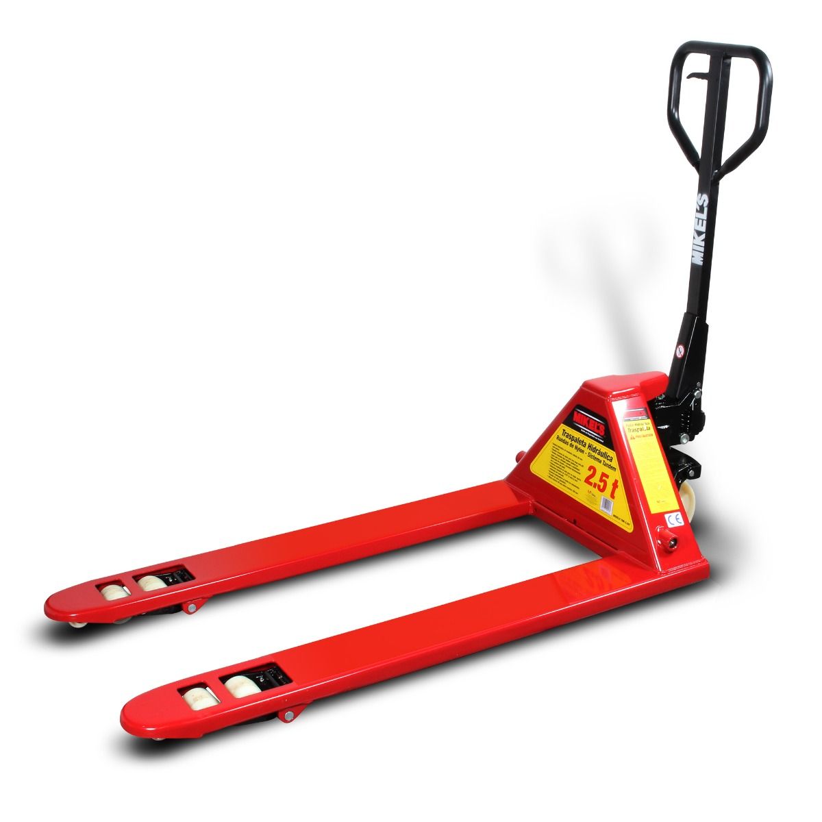 MIKELS TMK-2.5NT Patín hidráulico transpaleta con ruedas de nylon sistema tándem (2.5 ton)