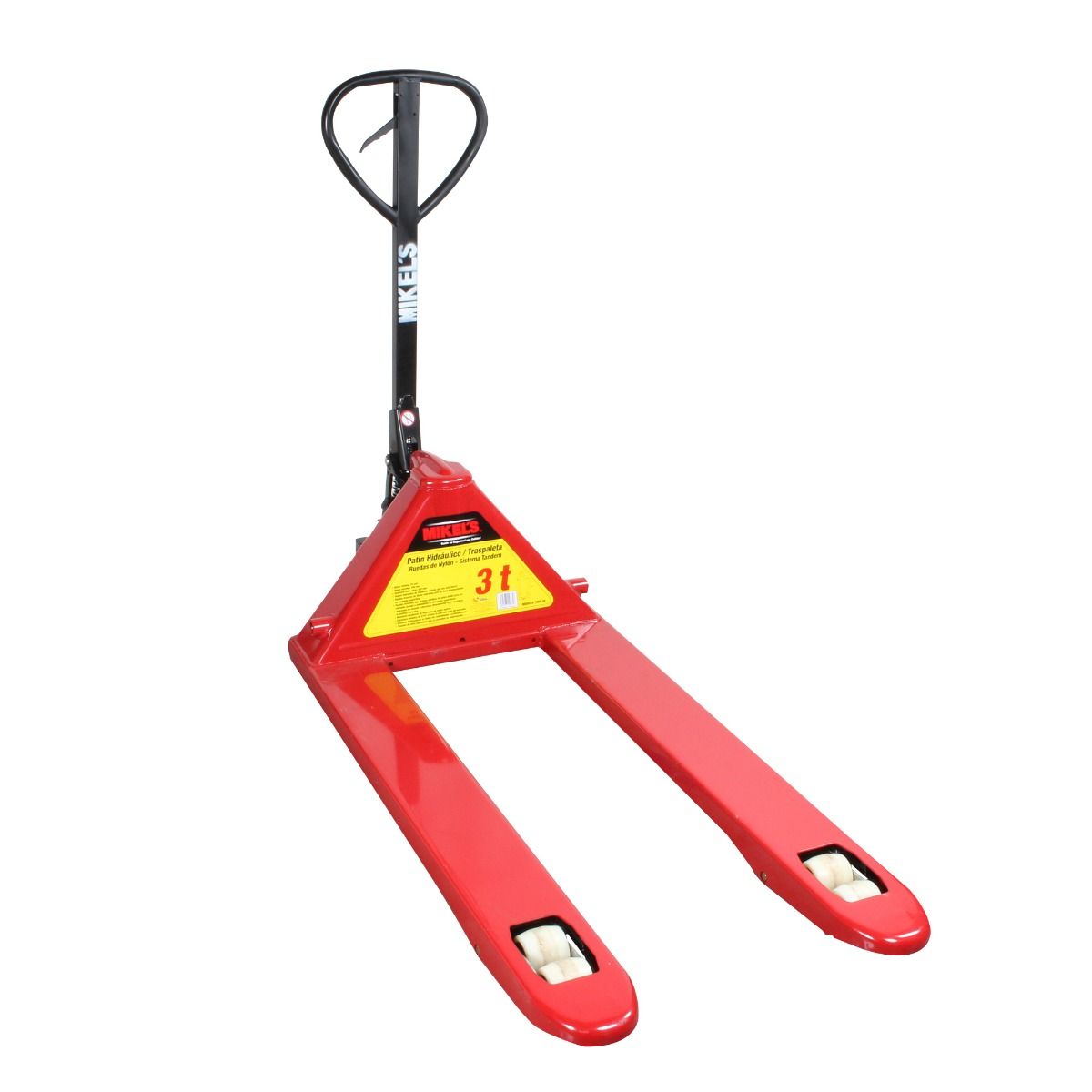 MIKELS TMK-3N Patín hidráulico transpaleta con ruedas de nylon sistema tándem (3 ton) - Imagen 2