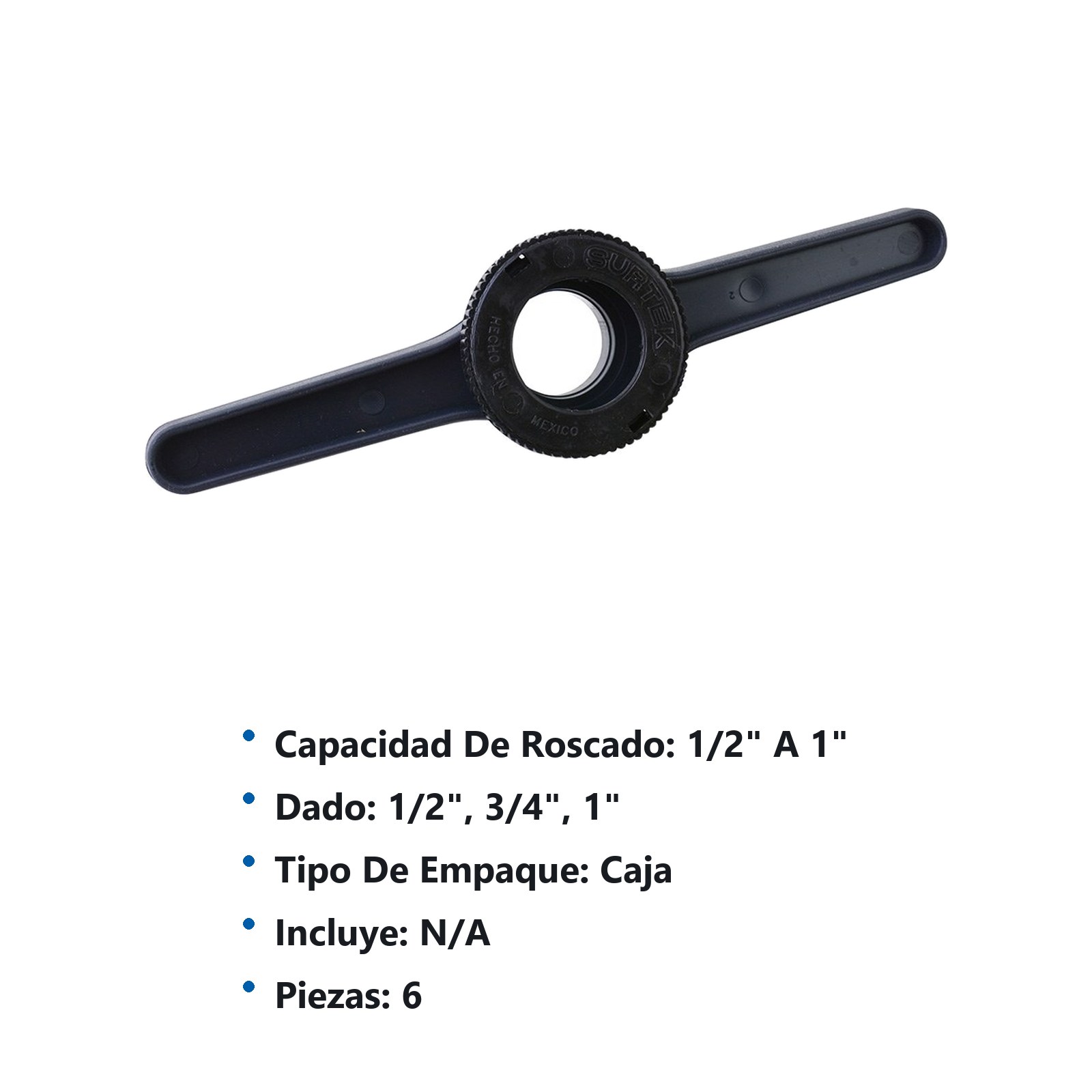 Juego de tarraja para tubo de PVC de 1/2" a 1" NPT,  6 piezas Surtek - Imagen 3