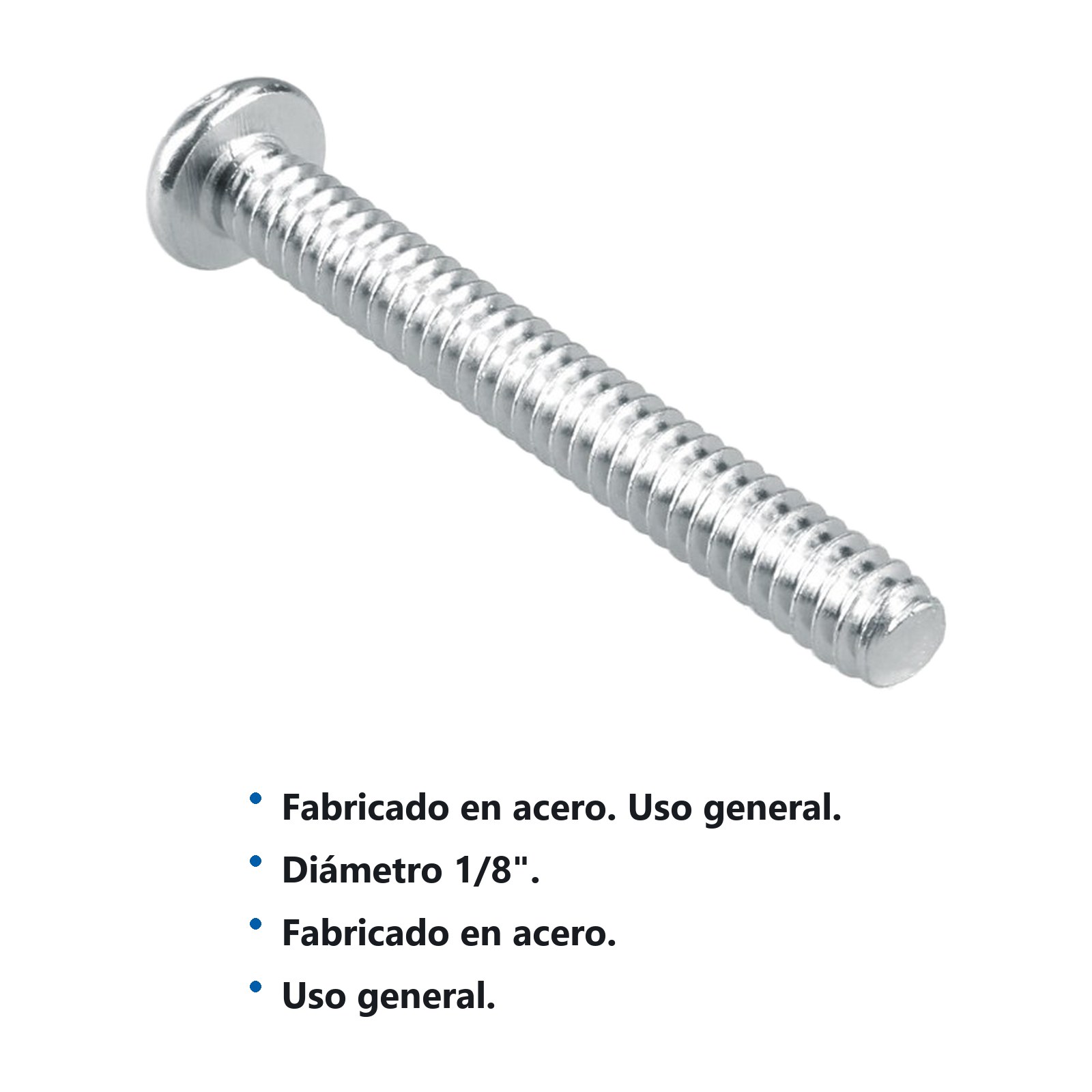 Tornillo tipo máquina cabeza redonda 1/8" x 1-1/4", 300 piezas Surtek - Imagen 2