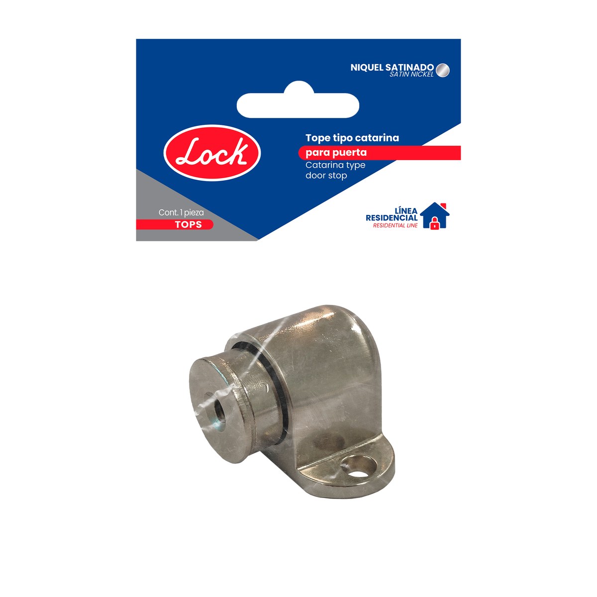 Tope magnético para puerta níquel satinado Lock - Imagen 2