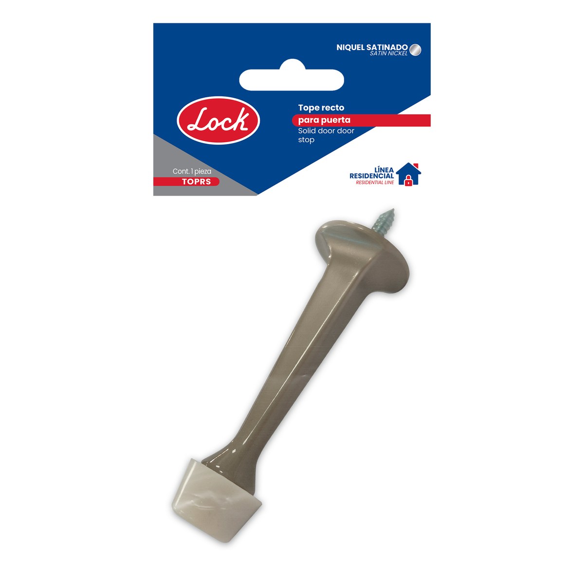 Tope recto para puerta níquel satinado Lock - Imagen 2