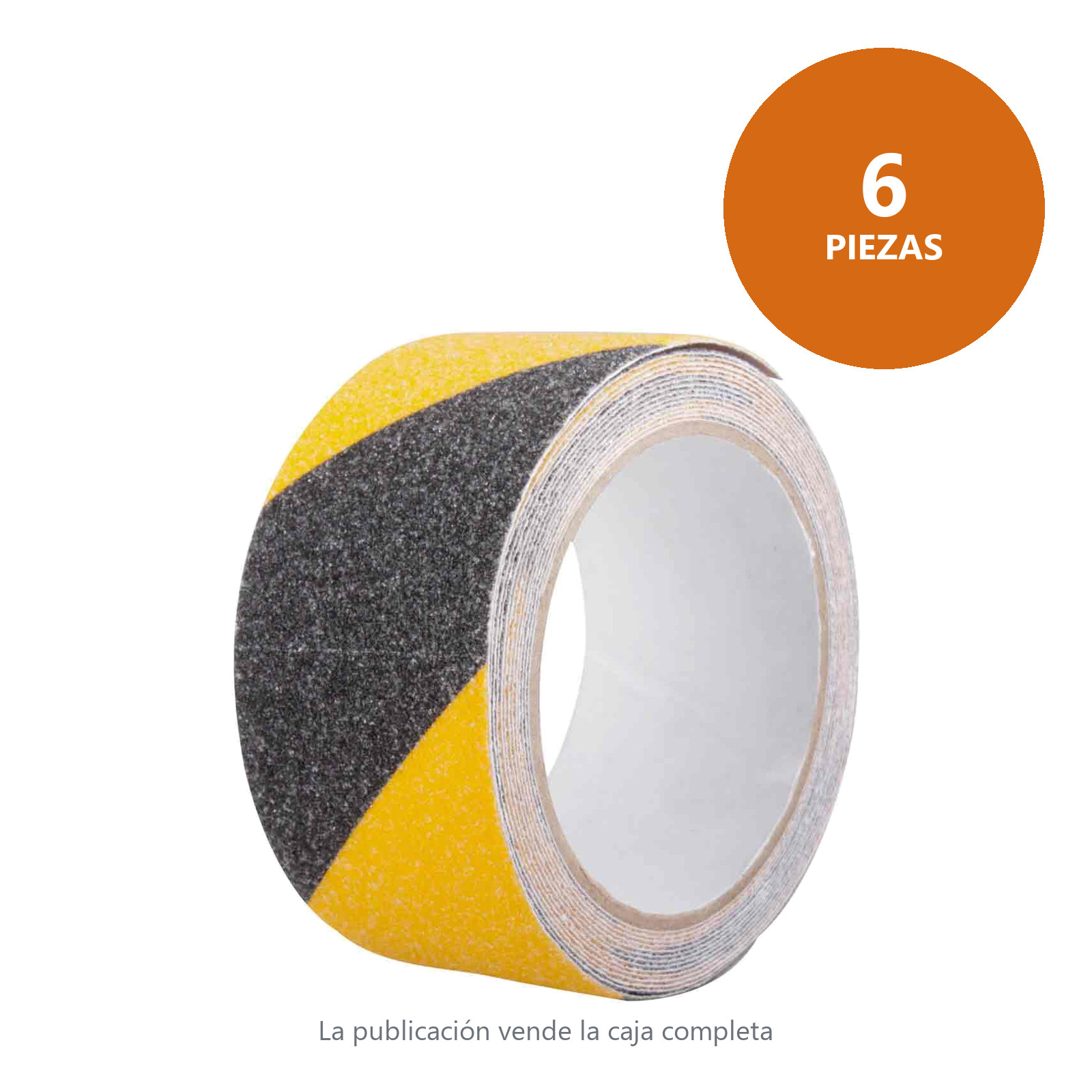 CINTA ANTIDERRAPANTE 2" NEGRO/AMARILLO 50mm X 5M G60 (PRECIO X PIEZA) - Imagen 3