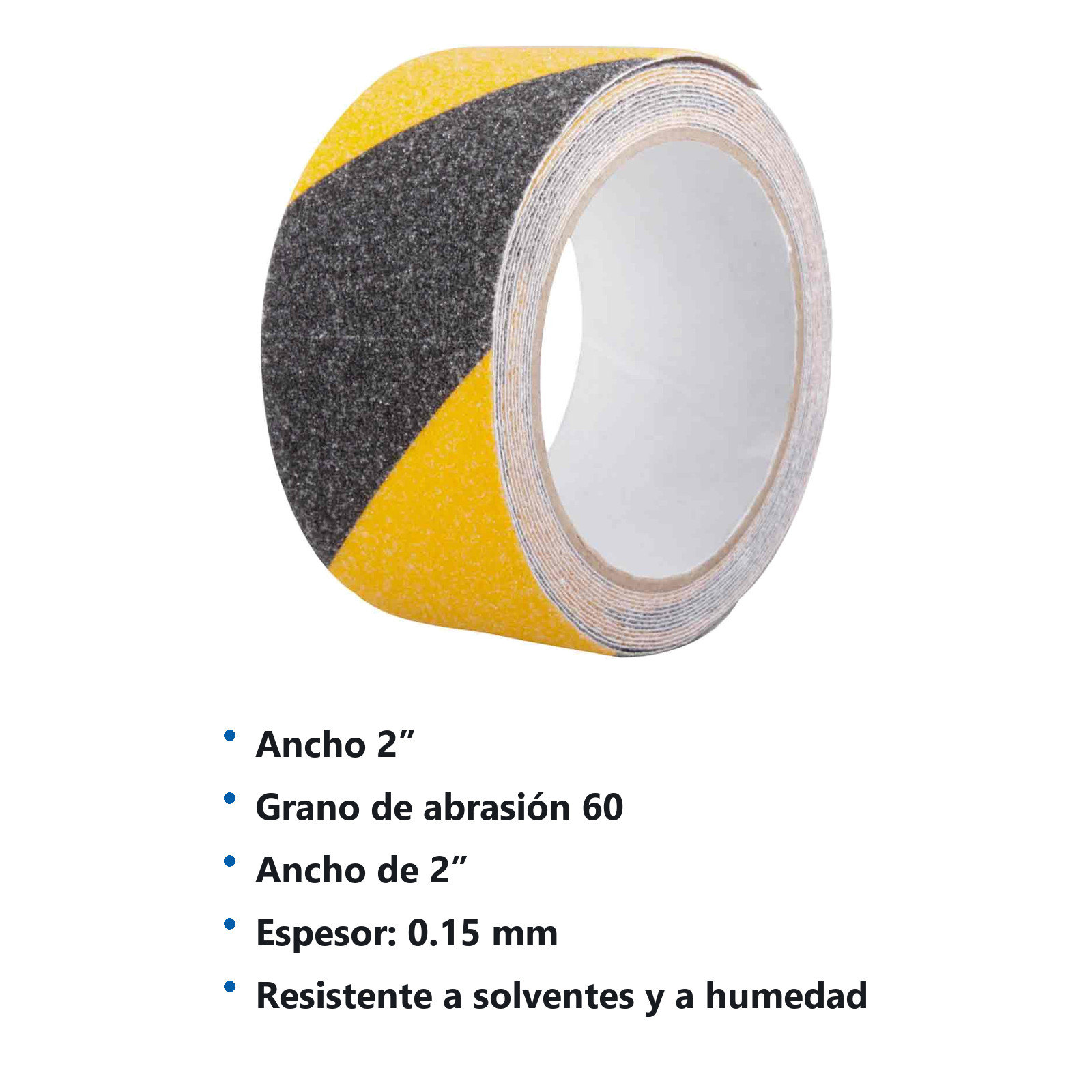 CINTA ANTIDERRAPANTE 2" NEGRO/AMARILLO 50mm X 5M G60 (PRECIO X PIEZA) - Imagen 4