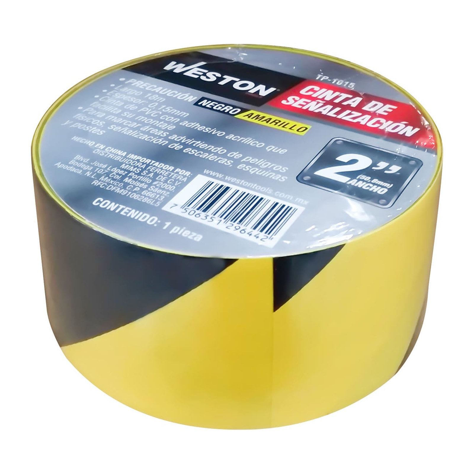 CINTA DE SEÑALIZACION NEGRO/AMARILLO 50mm X 18M (PRECIO X PIEZA) - Imagen 2