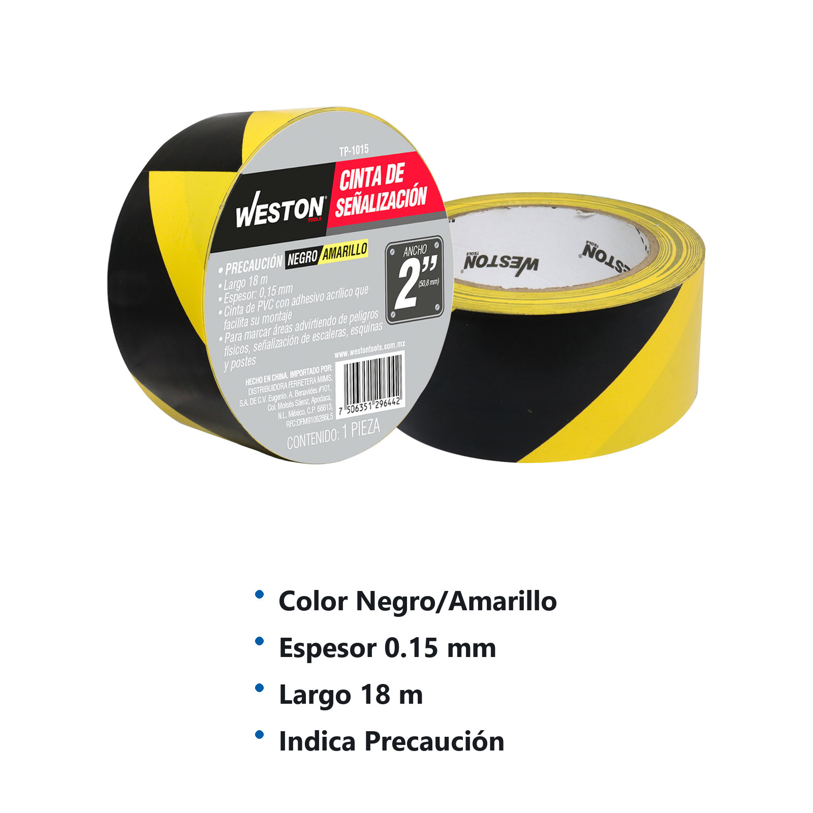 CINTA DE SEÑALIZACION NEGRO/AMARILLO 50mm X 18M (PRECIO X PIEZA) - Imagen 4