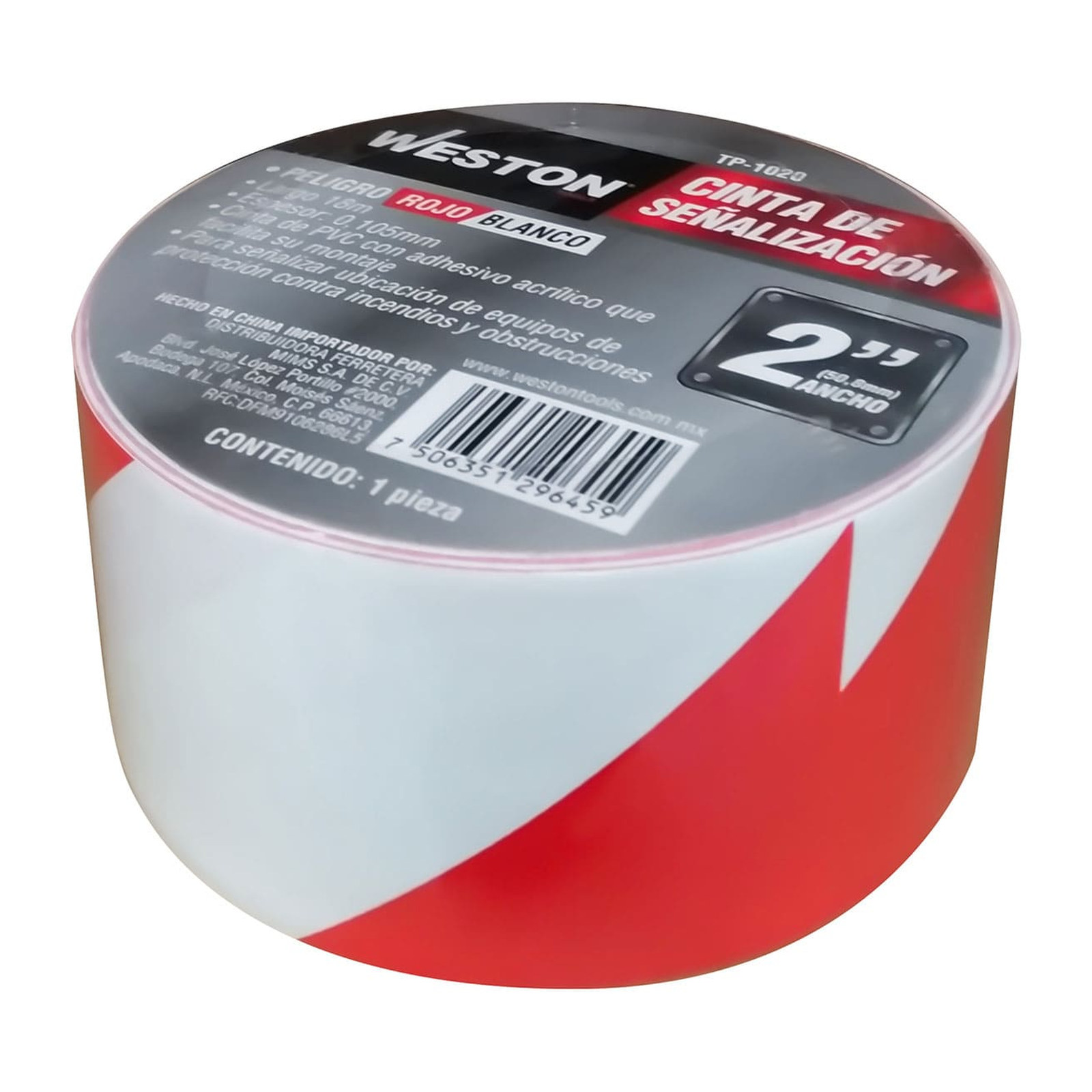 CINTA DE SEÑALIZACION BLANCO/ROJO 50mm X 18M (PRECIO X PIEZA) - Imagen 2