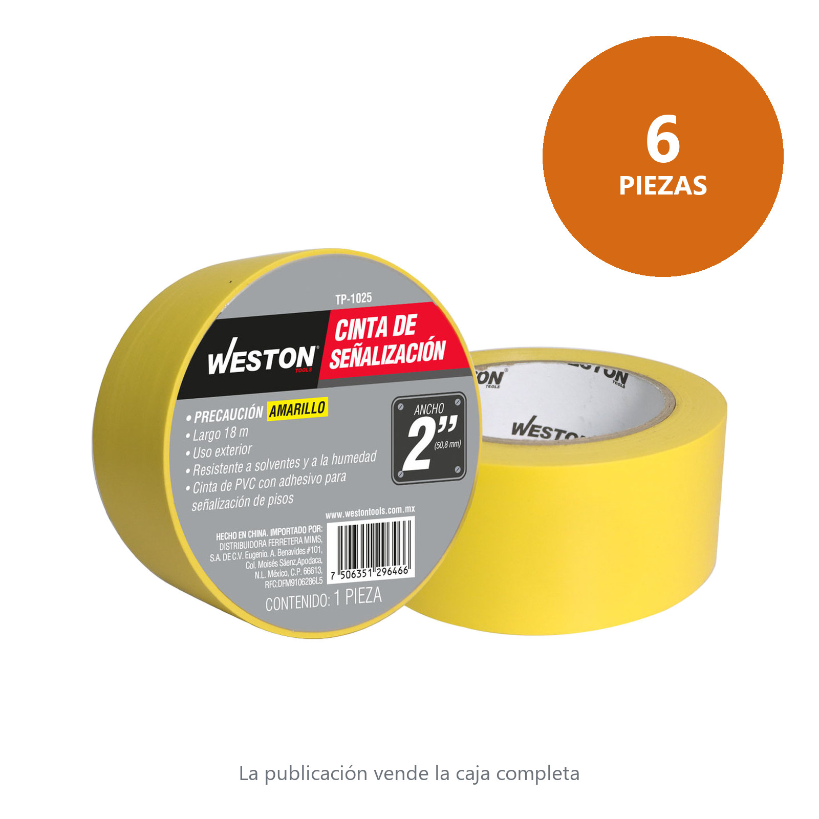 CINTA DE SEÑALIZACION AMARILLA 50mm X 18M (PRECIO X PIEZA) - Imagen 3