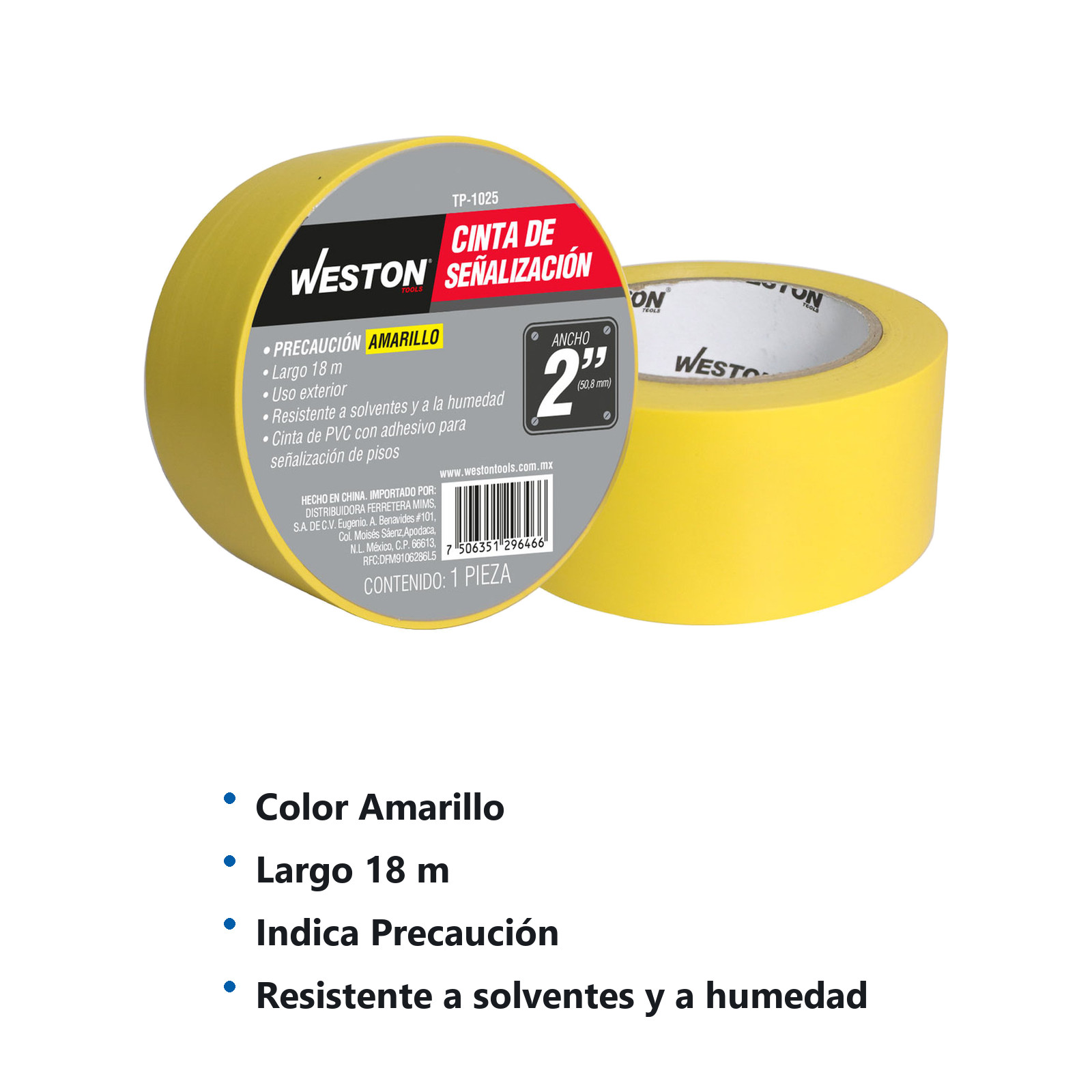 CINTA DE SEÑALIZACION AMARILLA 50mm X 18M (PRECIO X PIEZA) - Imagen 4