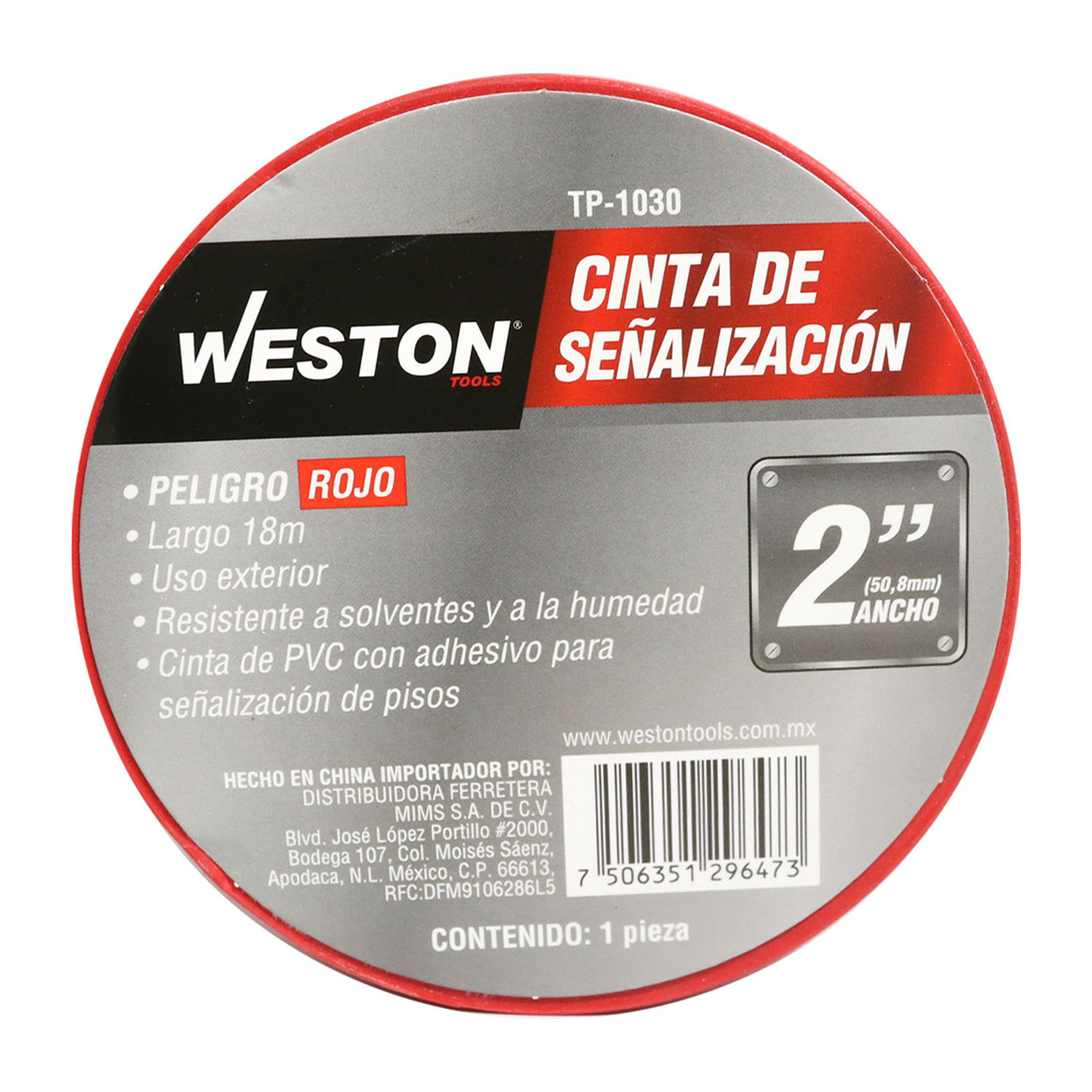 CINTA DE SEÑALIZACION ROJA 50mm X 18M (PRECIO X PIEZA) - Imagen 2