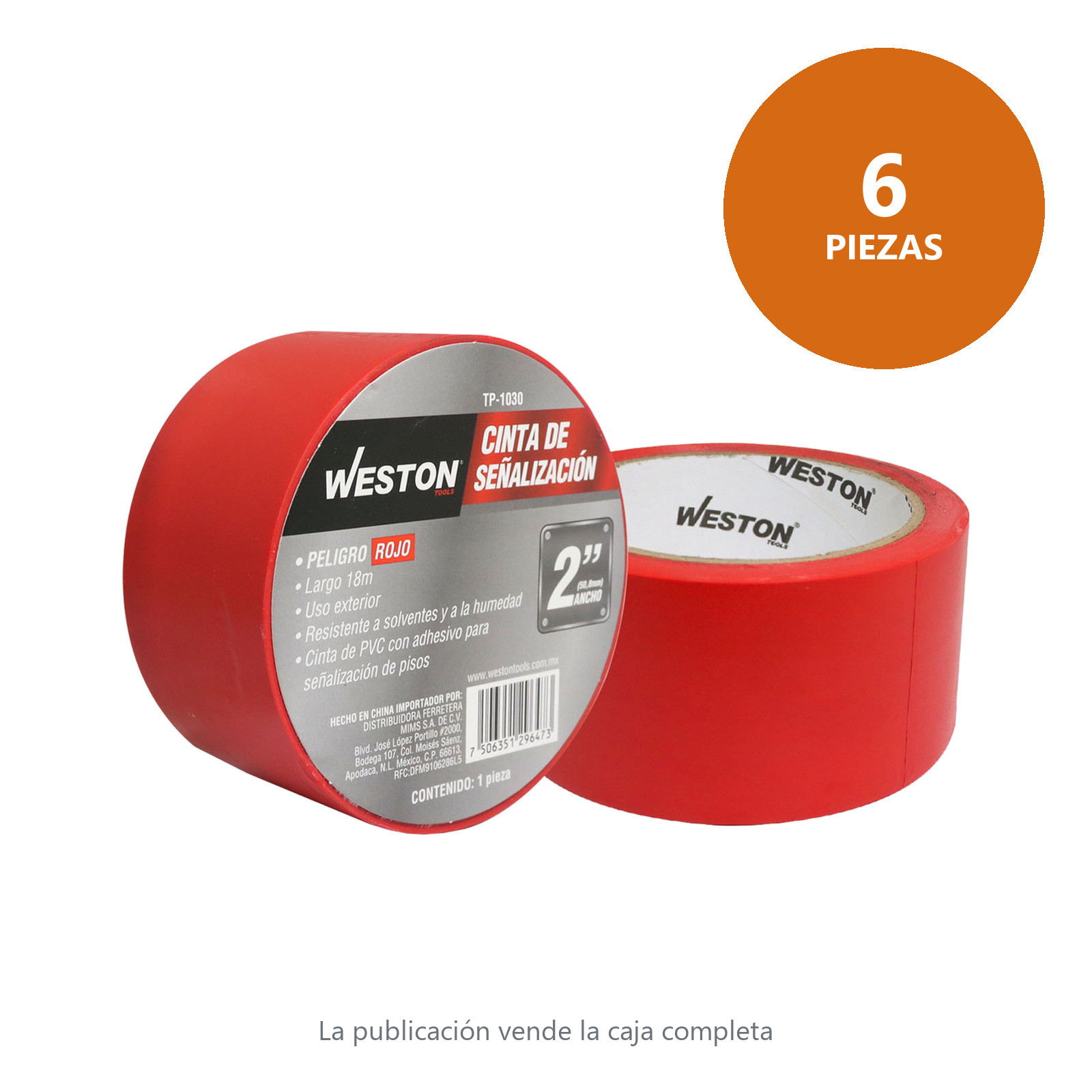 CINTA DE SEÑALIZACION ROJA 50mm X 18M (PRECIO X PIEZA) - Imagen 3