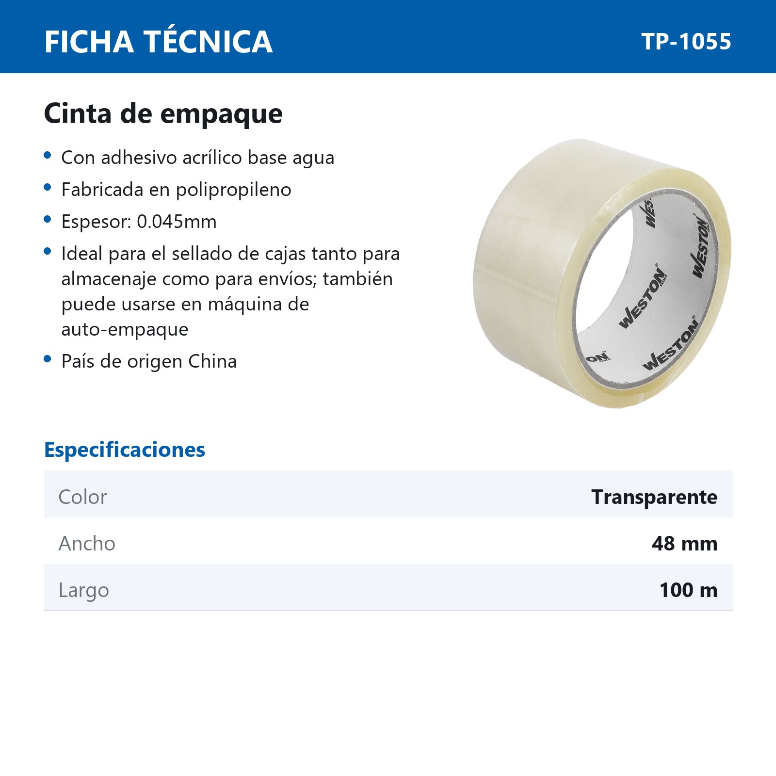 CINTA DE EMPAQUE TRANSPARENTE 48mm X 100M (Precio x Pieza - Empaque c/6 pzas) - Imagen 4