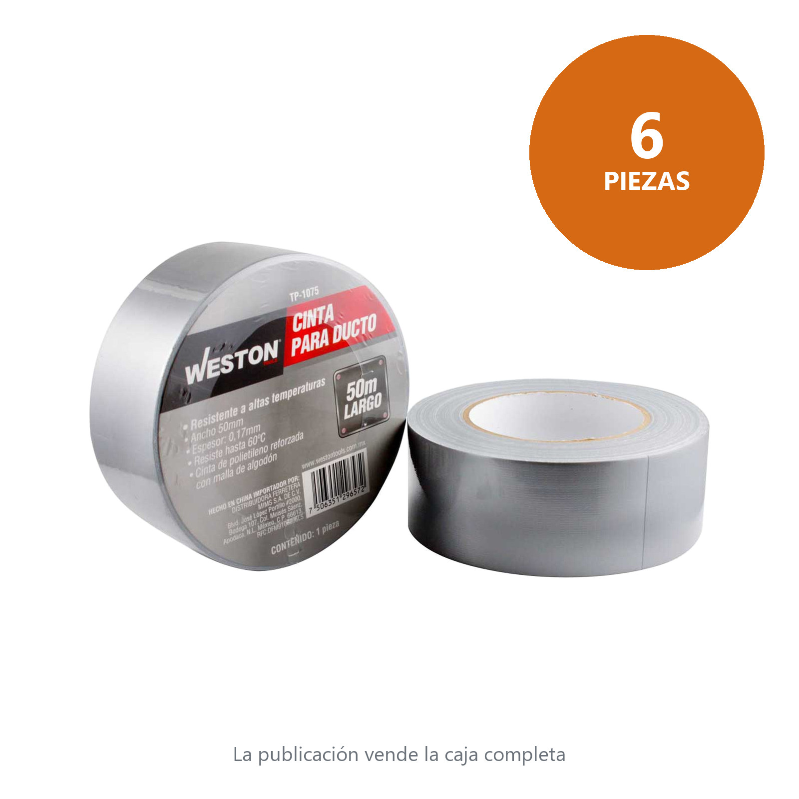 CINTA PARA DUCTO 50mm X 50M (PRECIO X PIEZA) - Imagen 2