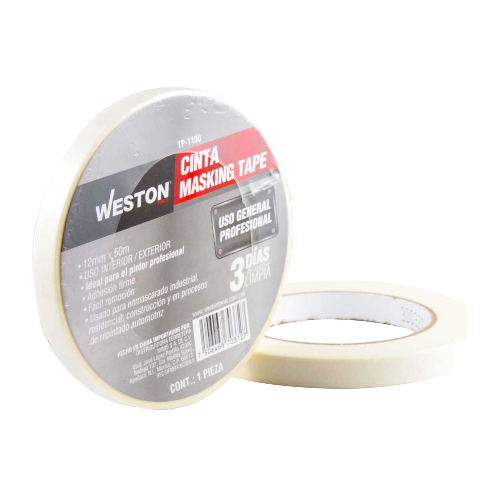 Cinta Masking Tape Weston 12 mm x 50 m
