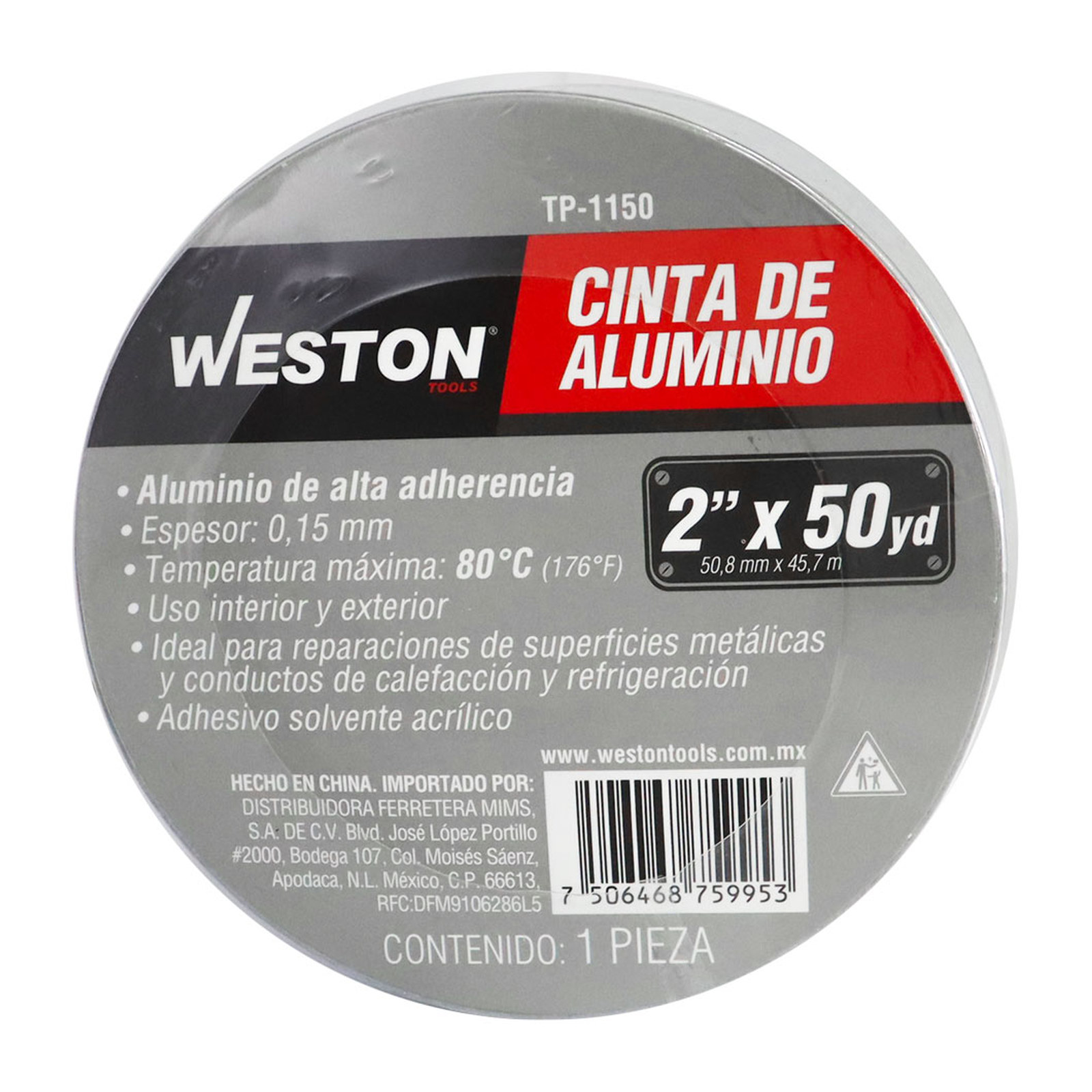 CINTA DE ALUMINIO PARA DUCTO 2" x 50yd (50mm X 45.7M) (PRECIO X PIEZA) - Imagen 4