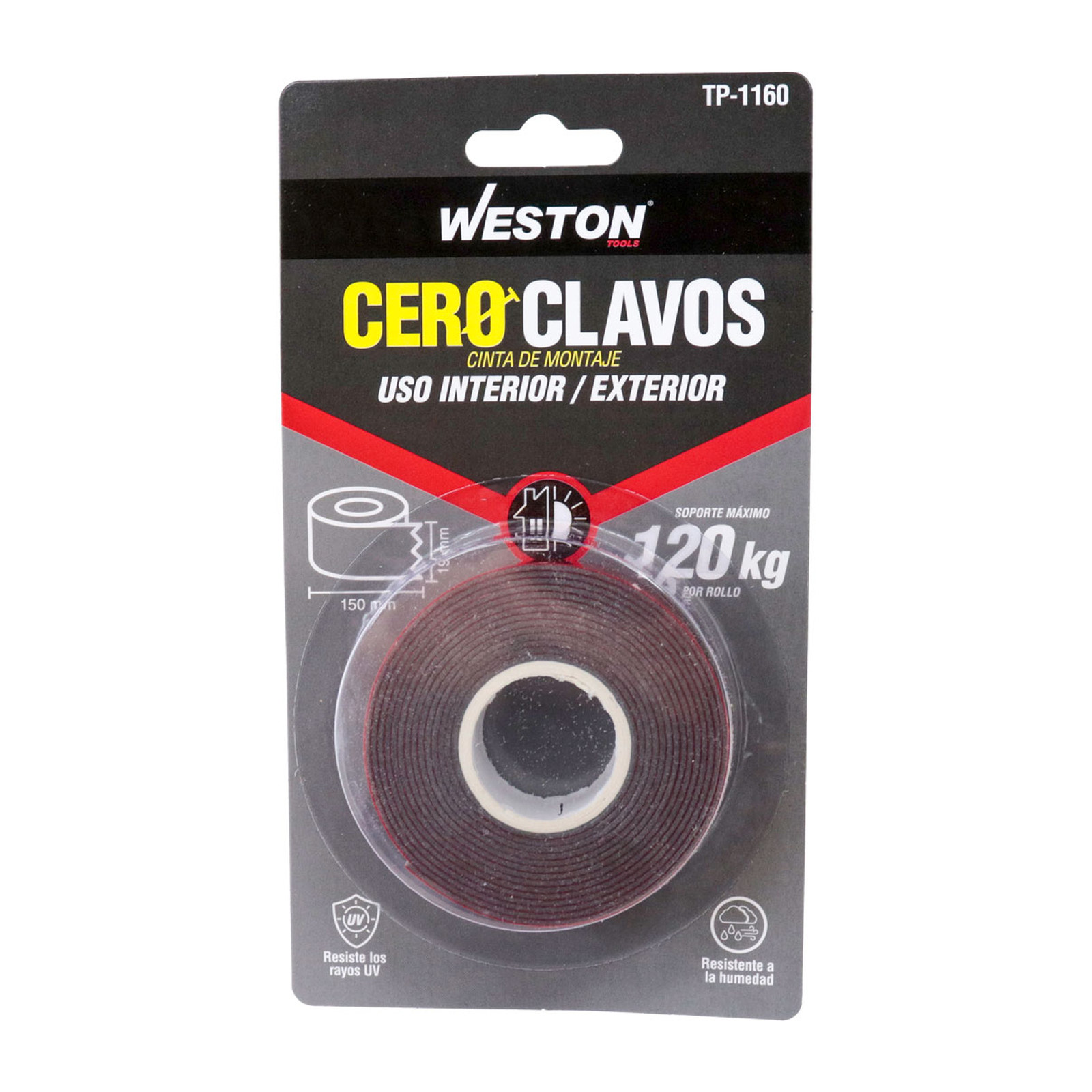 CINTA ADHESIVA DOBLE CARA COLOR GRIS USO EXTERIOR 19MM X 1.5M - Imagen 3