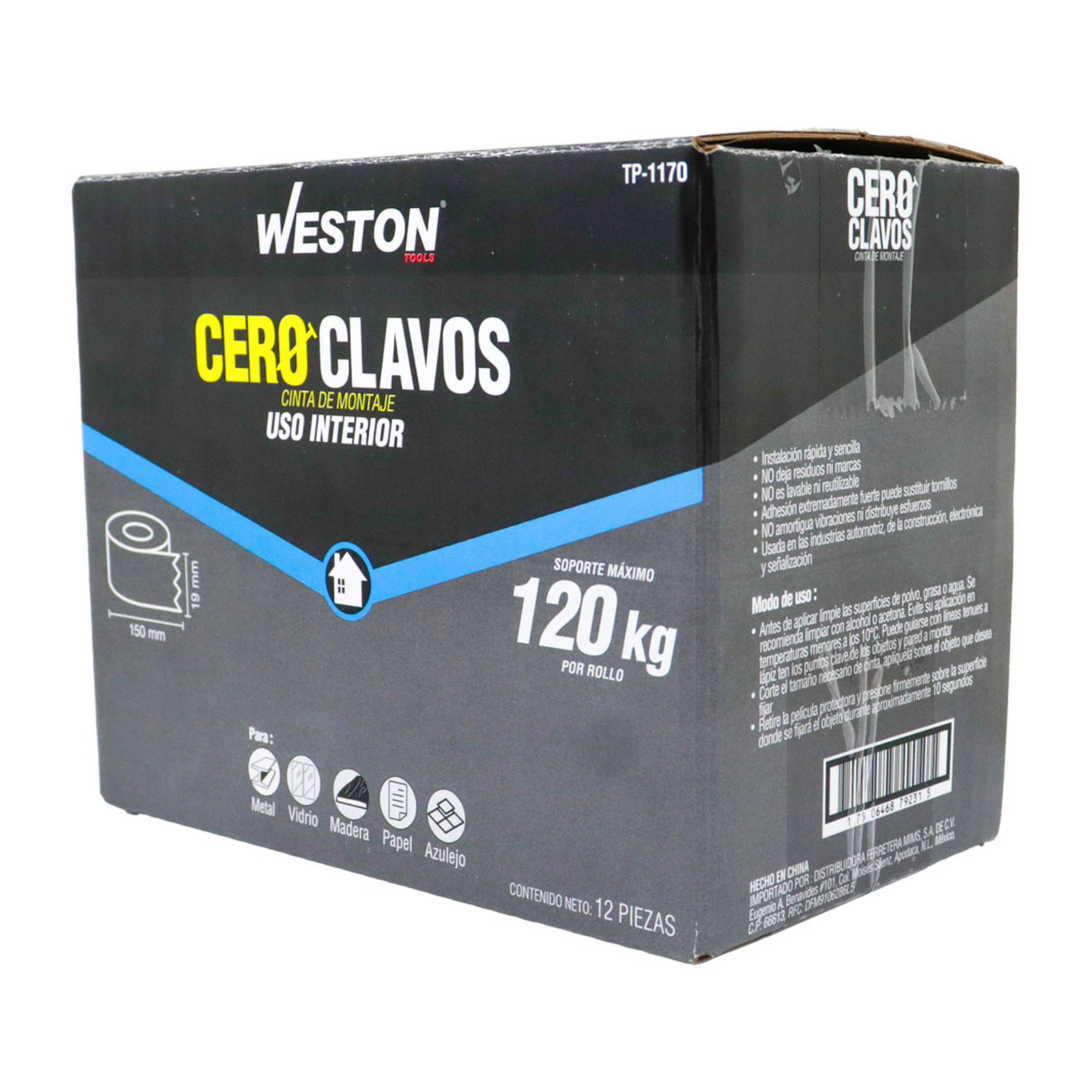 CINTA ADHESIVA DOBLE CARA TRANSPARENTE USO INTERIOR 19MM X 1.5M - Imagen 4