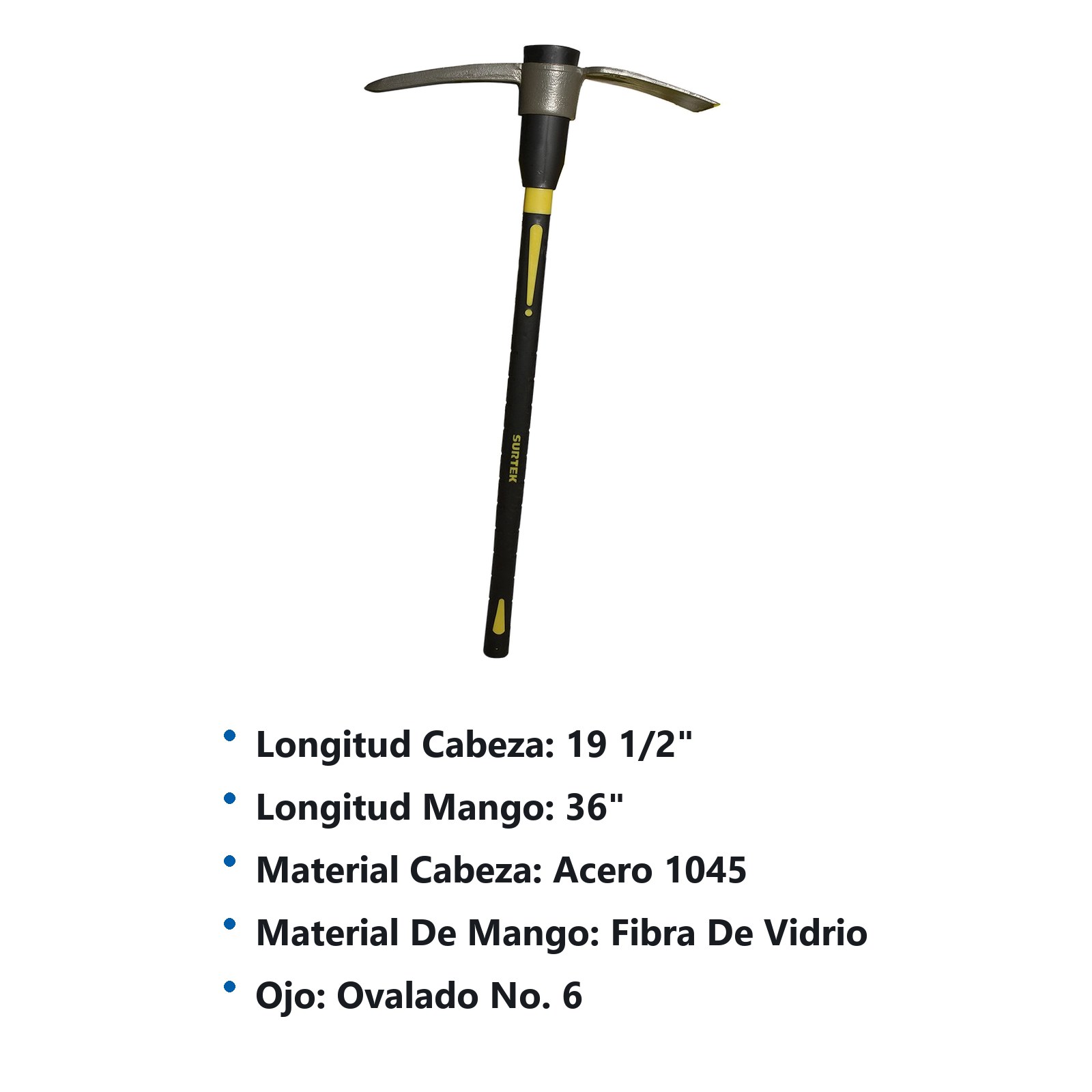 Talacho-pico con mango de fibra de vidrio de 36", 5 lb Surtek - Imagen 3