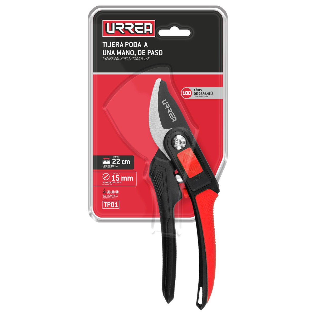 Tijeras para poda a una mano 8-1/2" paso Urrea - Imagen 2