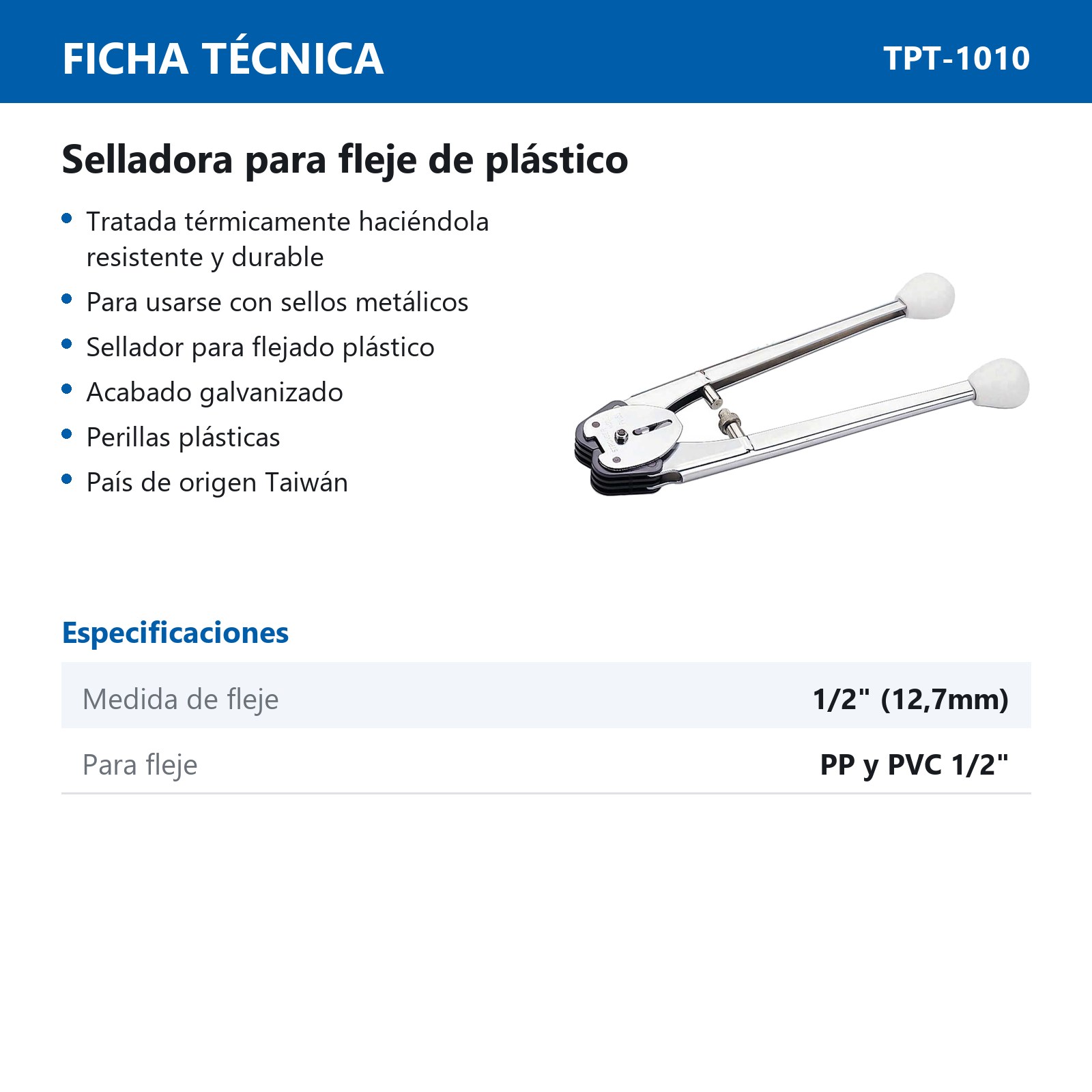 SELLADORA PARA FLEJE DE PLASTICO 1/2" - Imagen 2