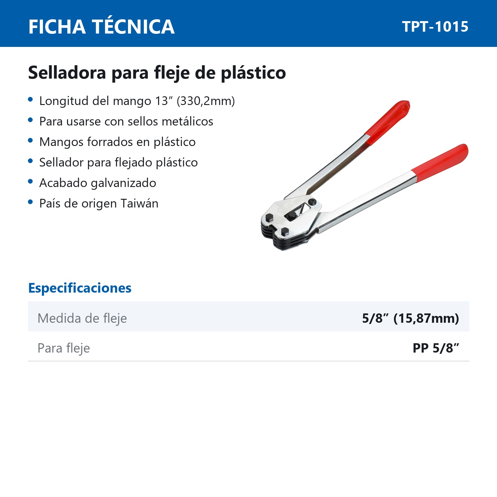 SELLADORA PARA FLEJE DE PLASTICO 5/8" - Imagen 2