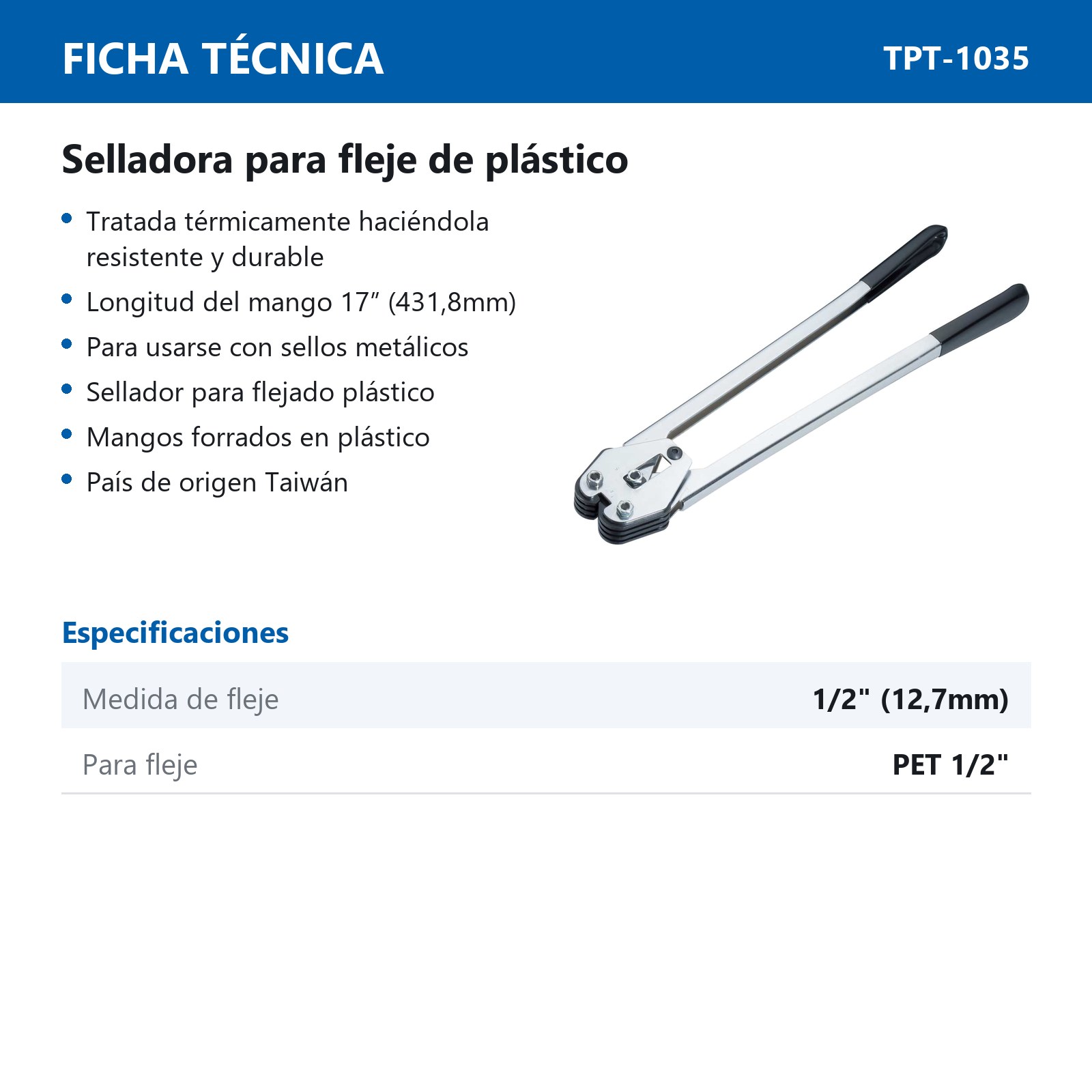 SELLADORA PARA FLEJE DE PLASTICO 1/2" - Imagen 2