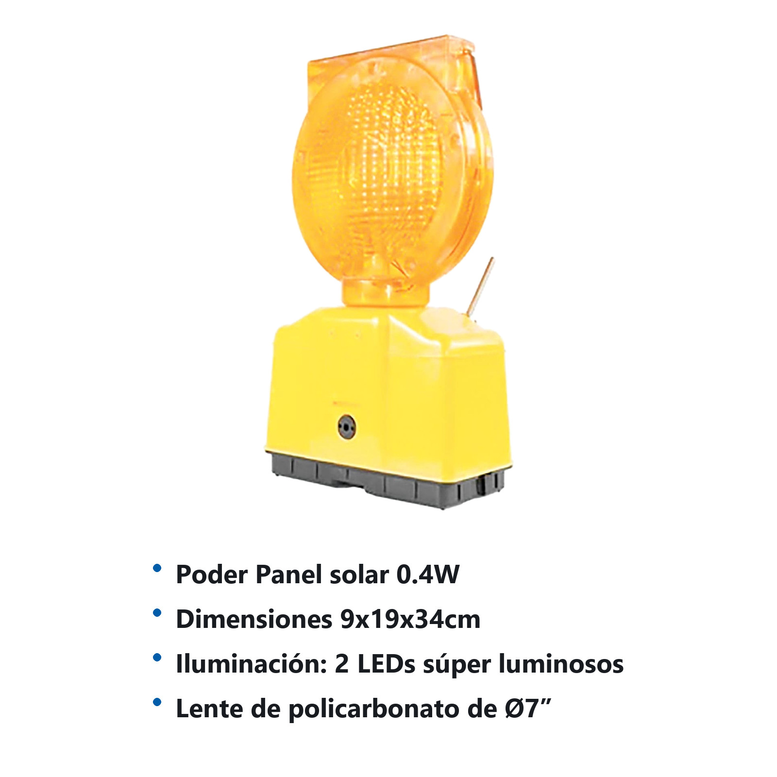 LUMINARIA SOLAR PARA BARRICADA Ø 7" - Imagen 2