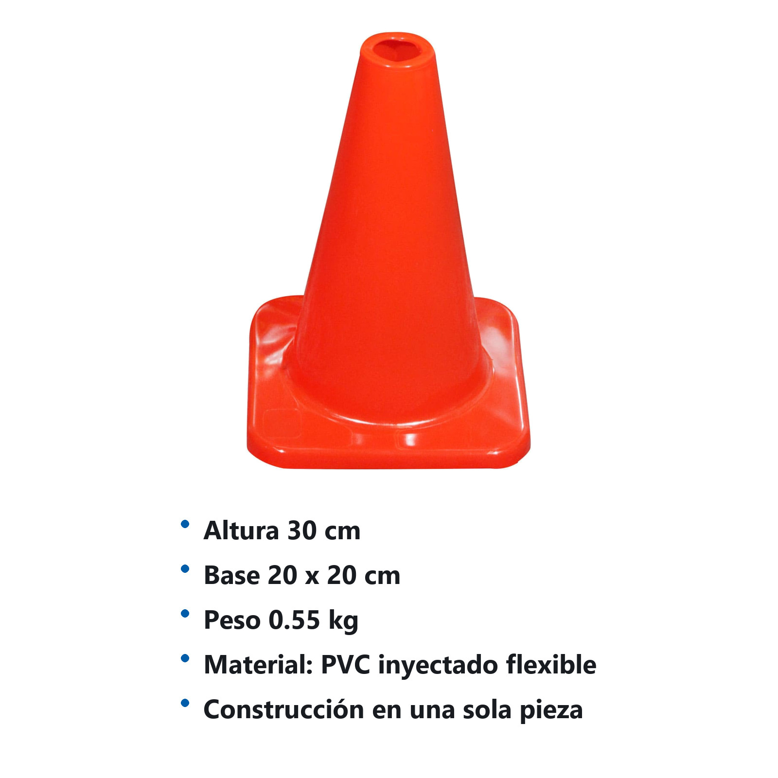 CONO PVC DE 30 CM SIN REFLEJANTE - Imagen 2