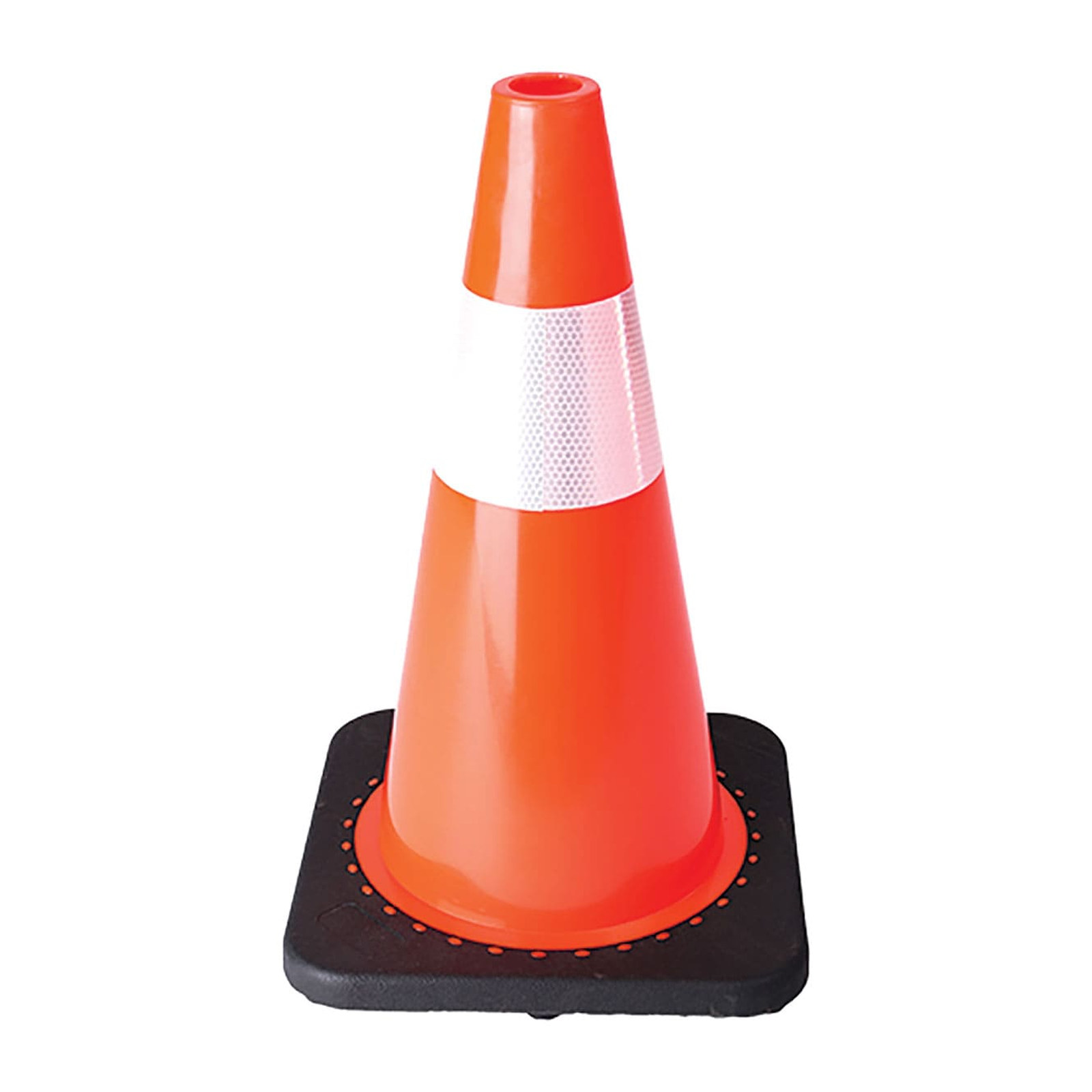Cono de Seguridad Vial PVC 45 cm con Base Negra y Bandas Reflejantes WESTON