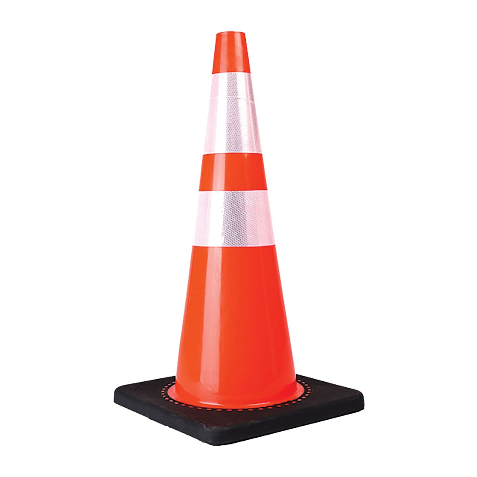 Cono de Seguridad Vial 90 cm con Base Negra y Bandas Reflejantes Weston