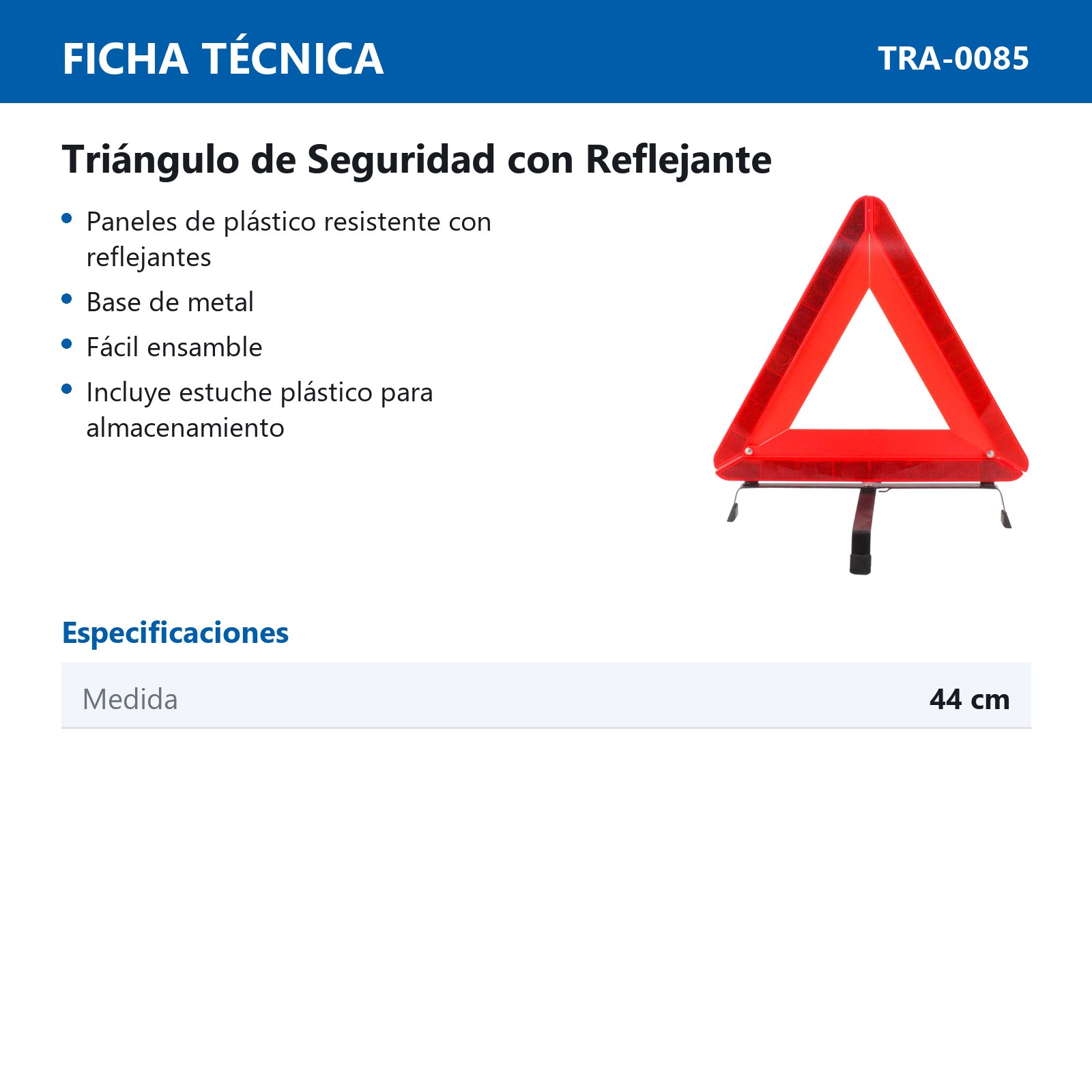 TRIANGULO D/SEGURIDAD REFLEJANTE 45CM - Imagen 3