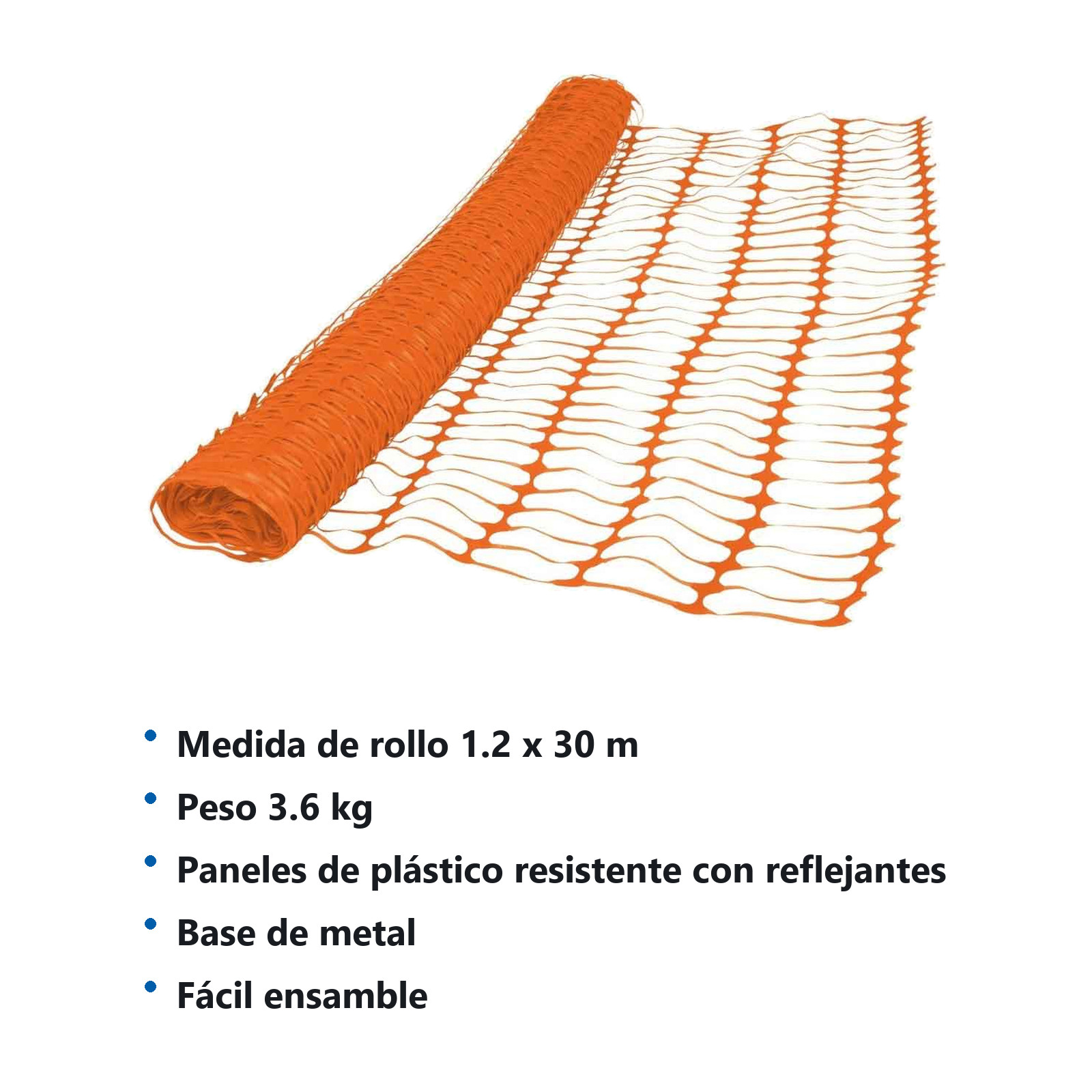 MALLA DE SEGURIDAD 1.2*30M, ORIFICIO 10CM*4CM, 3.6KG/ROLLO - Imagen 2