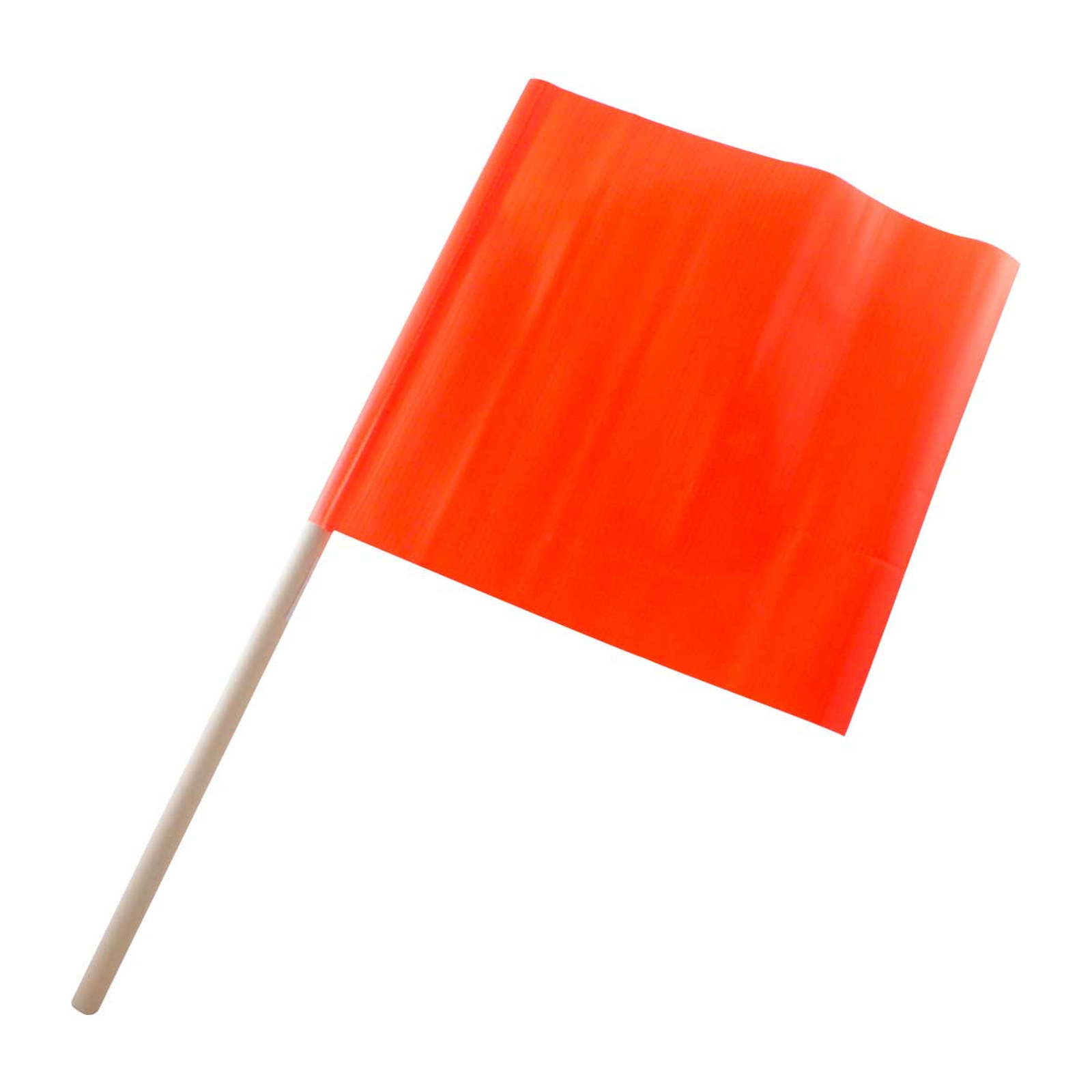 Banderola de Seguridad para Tráfico Naranja 30x30 cm con Mango de Madera 15mm x 60 cm Weston