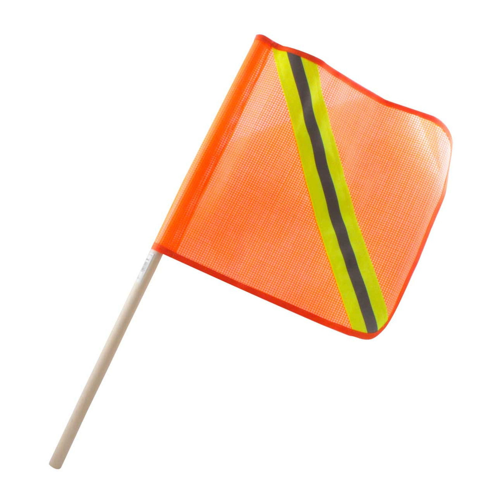 Banderola de Seguridad con Reflectante 30x30 cm Mango de Madera 15mm x 60cm WESTON