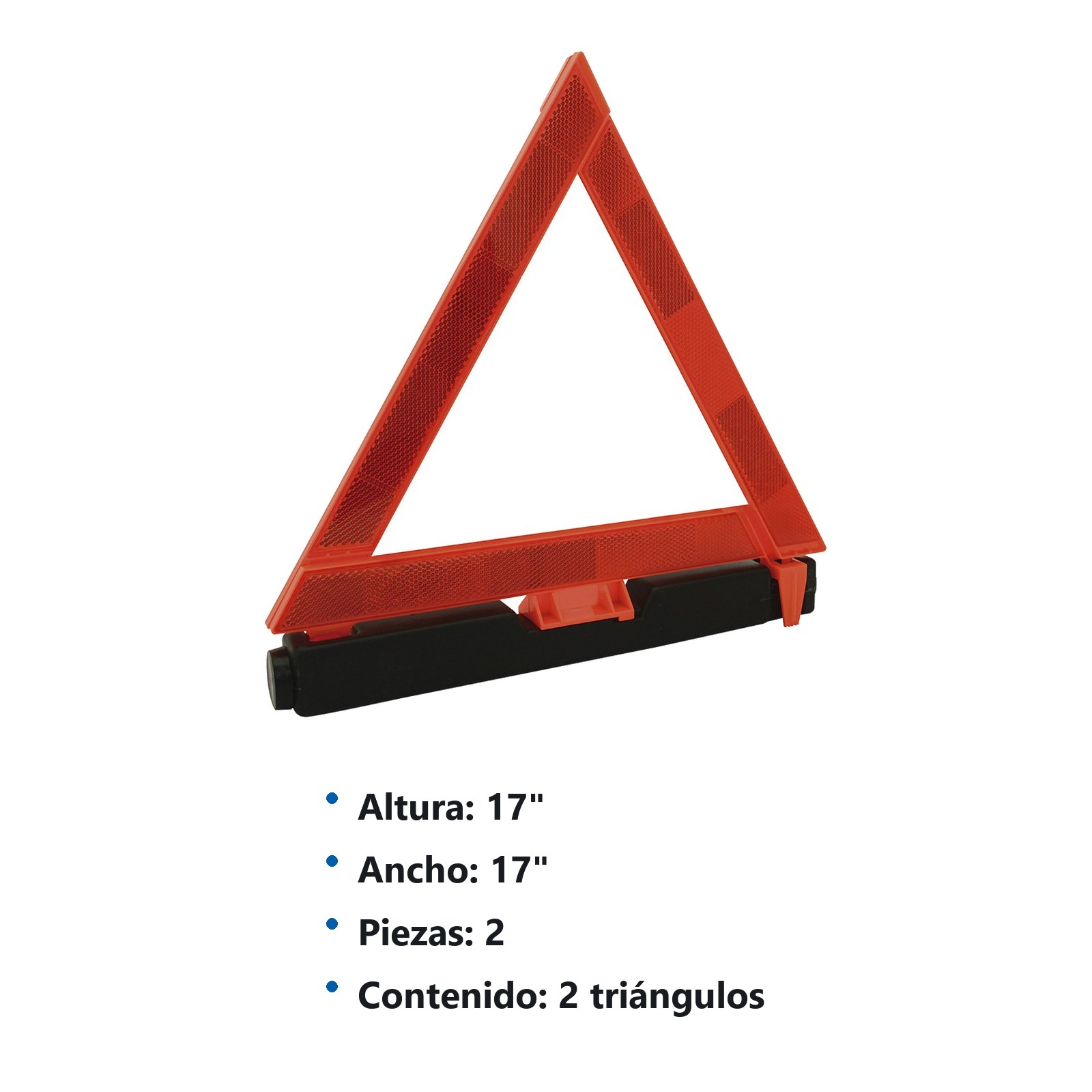 Triángulo reflejante de emergencia con base con arena, 17", 2 piezas Surtek - Imagen 2