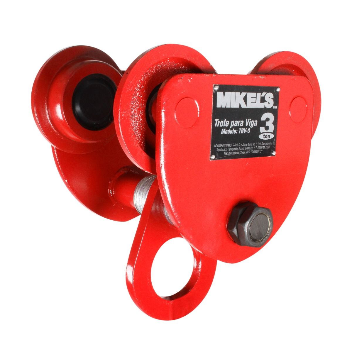 MIKELS TRV-3 Trole para viga, ancho ajustable (3 ton) - Imagen 2