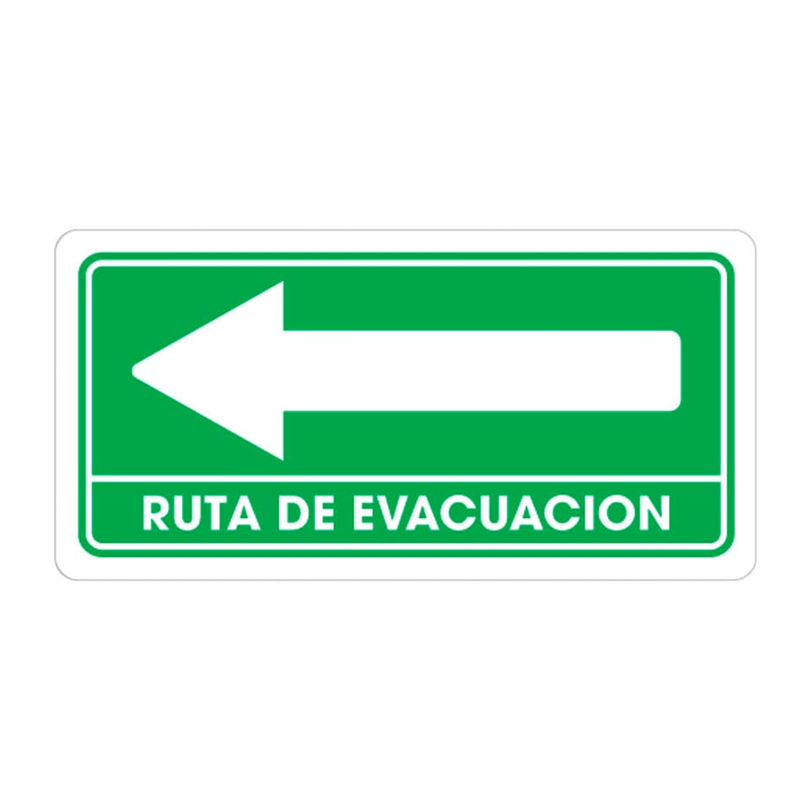 Señalamiento Ruta de Evacuación Izquierda 15 x 30 cm Weston
