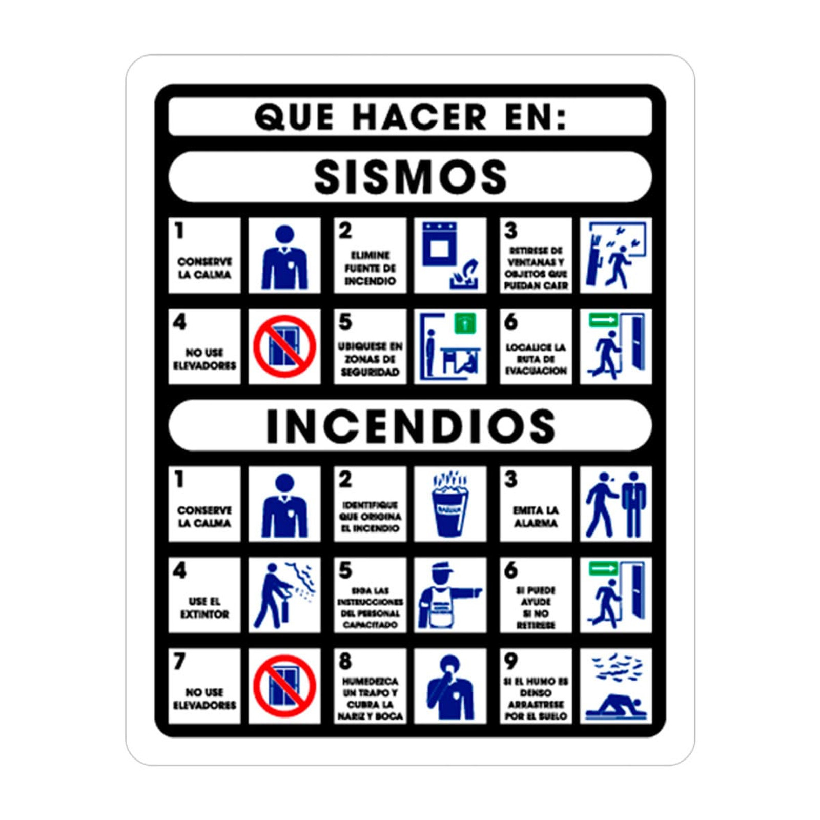 Señalamiento de Sismo / Incendio 25 x 35 cm Weston