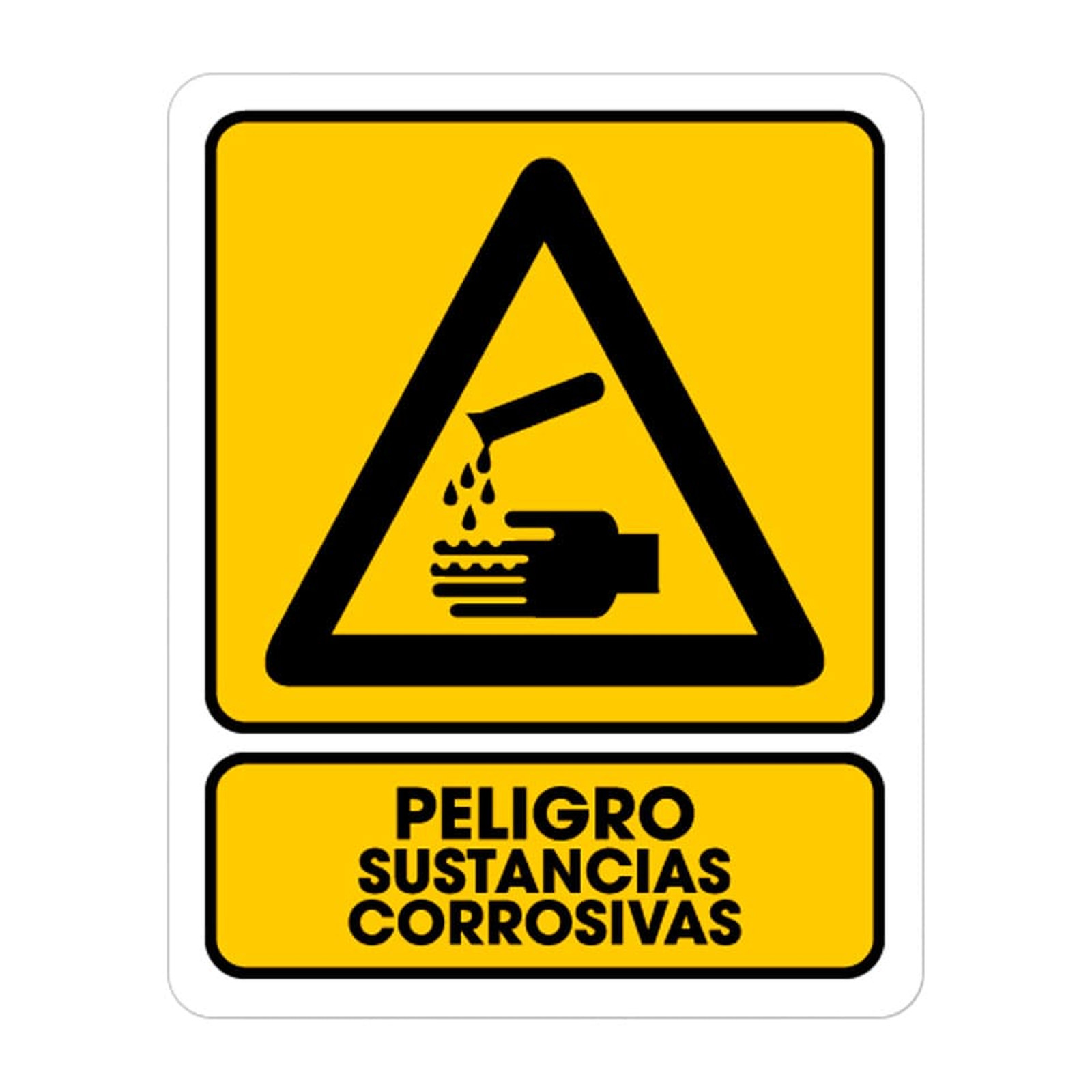 Señalamiento de Materiales Corrosivos Weston 25 x 35 cm