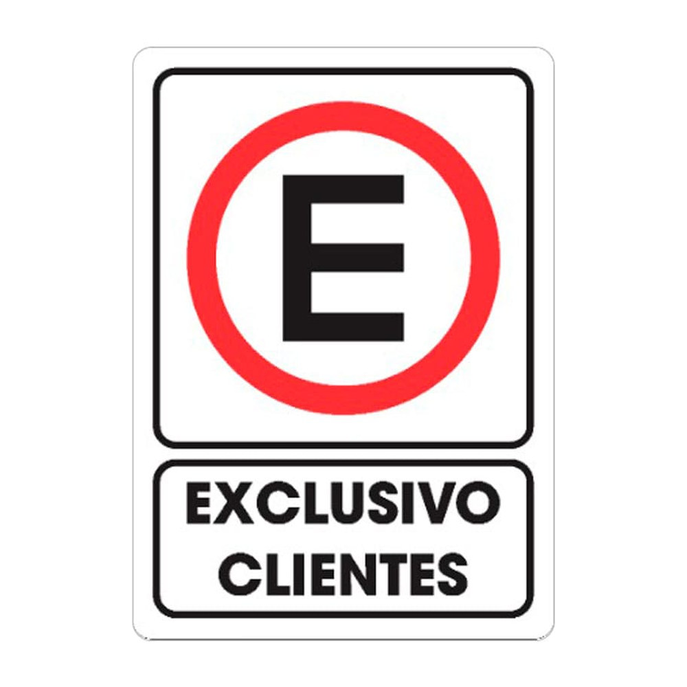 Señalamiento Estacionamiento Exclusivo Clientes Weston 25 x 35 cm