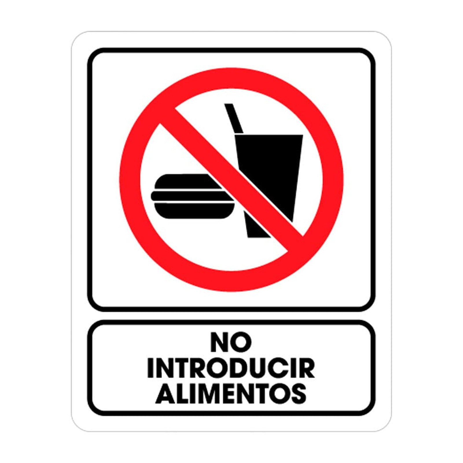 Señalamiento Prohibido Alimentos Weston 25 x 35 cm